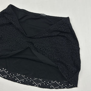 Black crochet lycra pareo mini skirt (S)