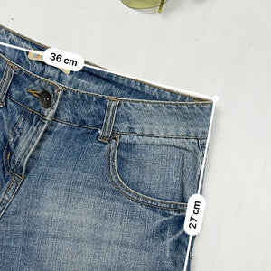 Blue denim low rise mini short (XS)