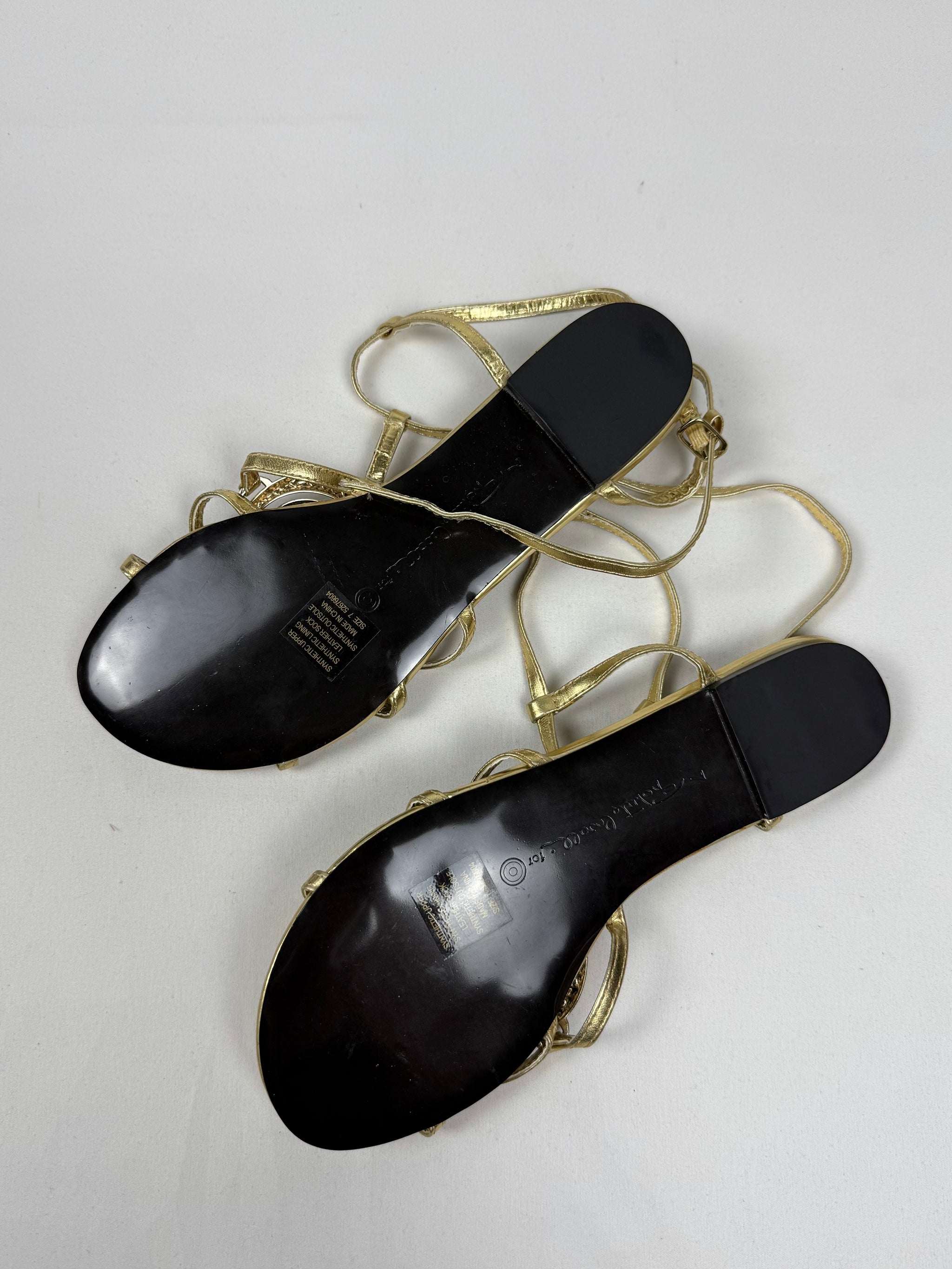 Gold snake buckle real leather shoes (38)