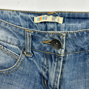 Blue denim low rise mini short (XS)
