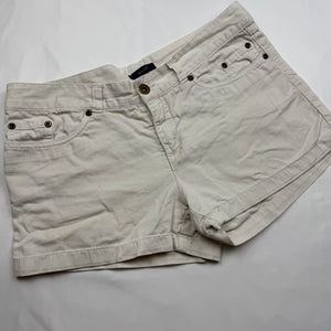 White denim low rise mini short (M)