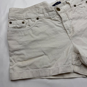 White denim low rise mini short (M)