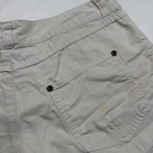White denim low rise mini short (M)