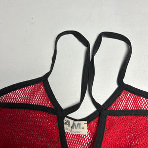 Red fishnet stretchy mini dress (S/M)