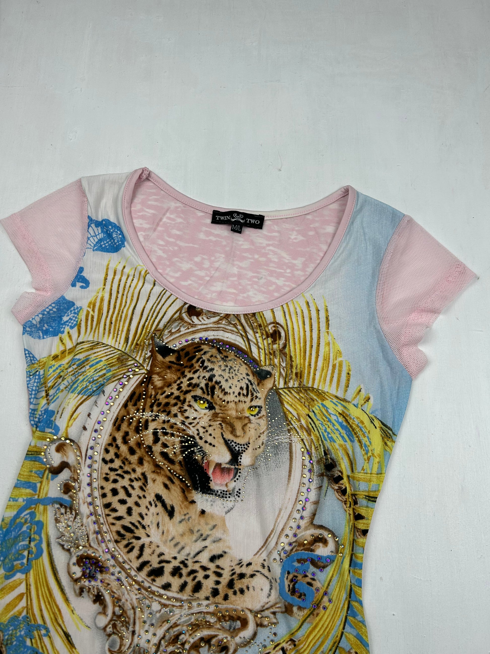 Multicolor tiger logo tee (S/M)