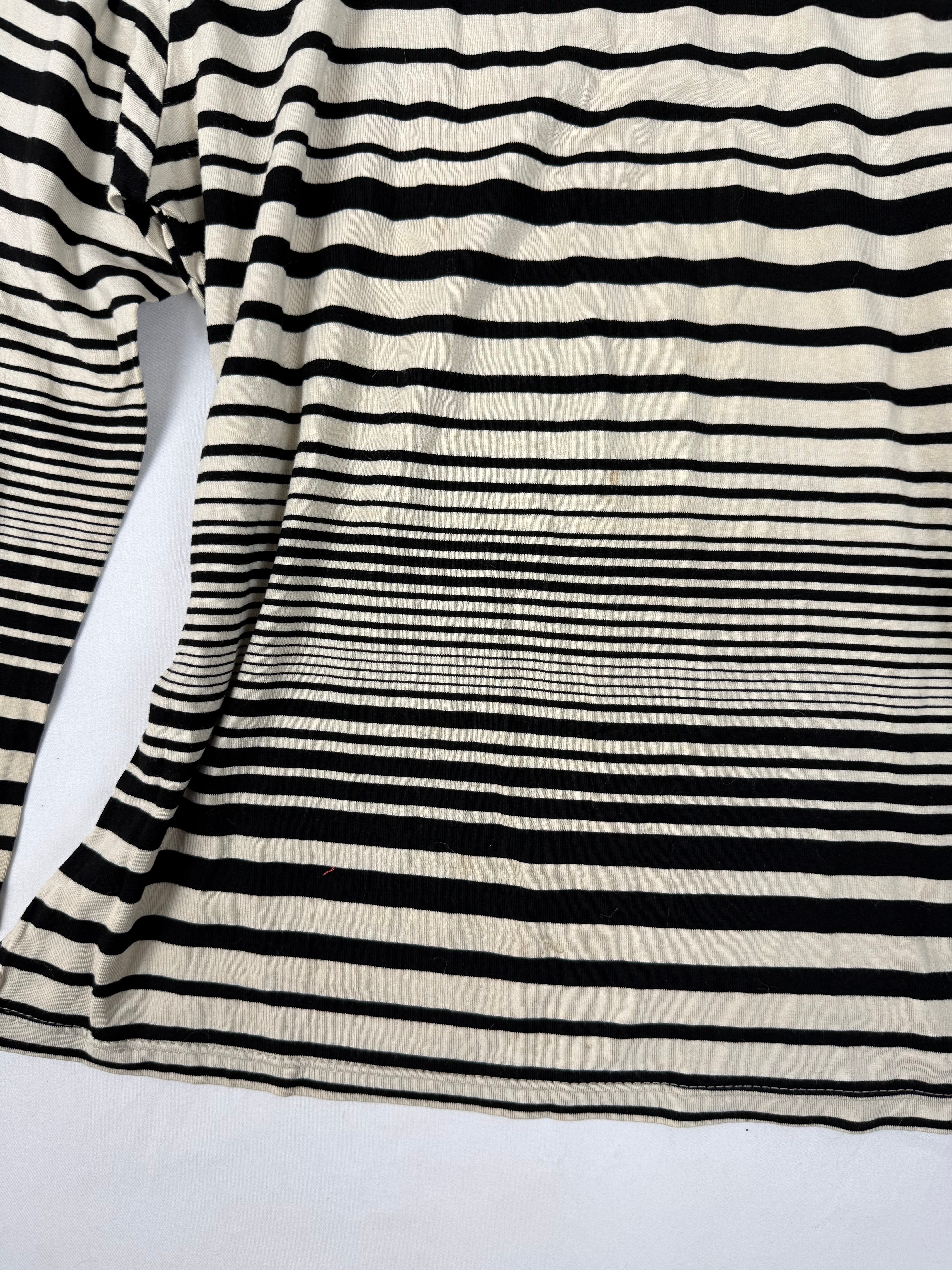 Black striped 3/4 long sleeves top (XXL)