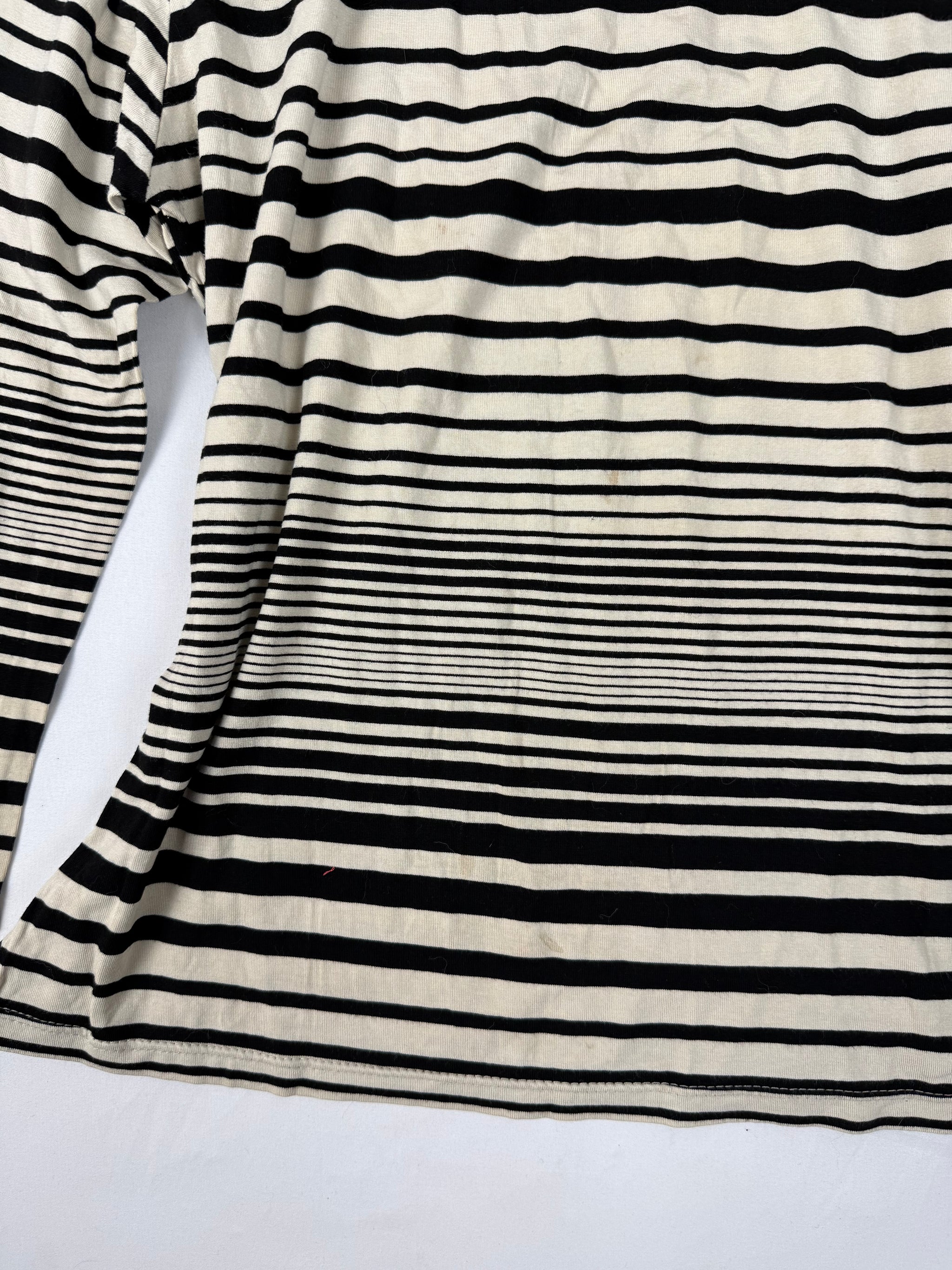 Black striped 3/4 long sleeves top (XXL)
