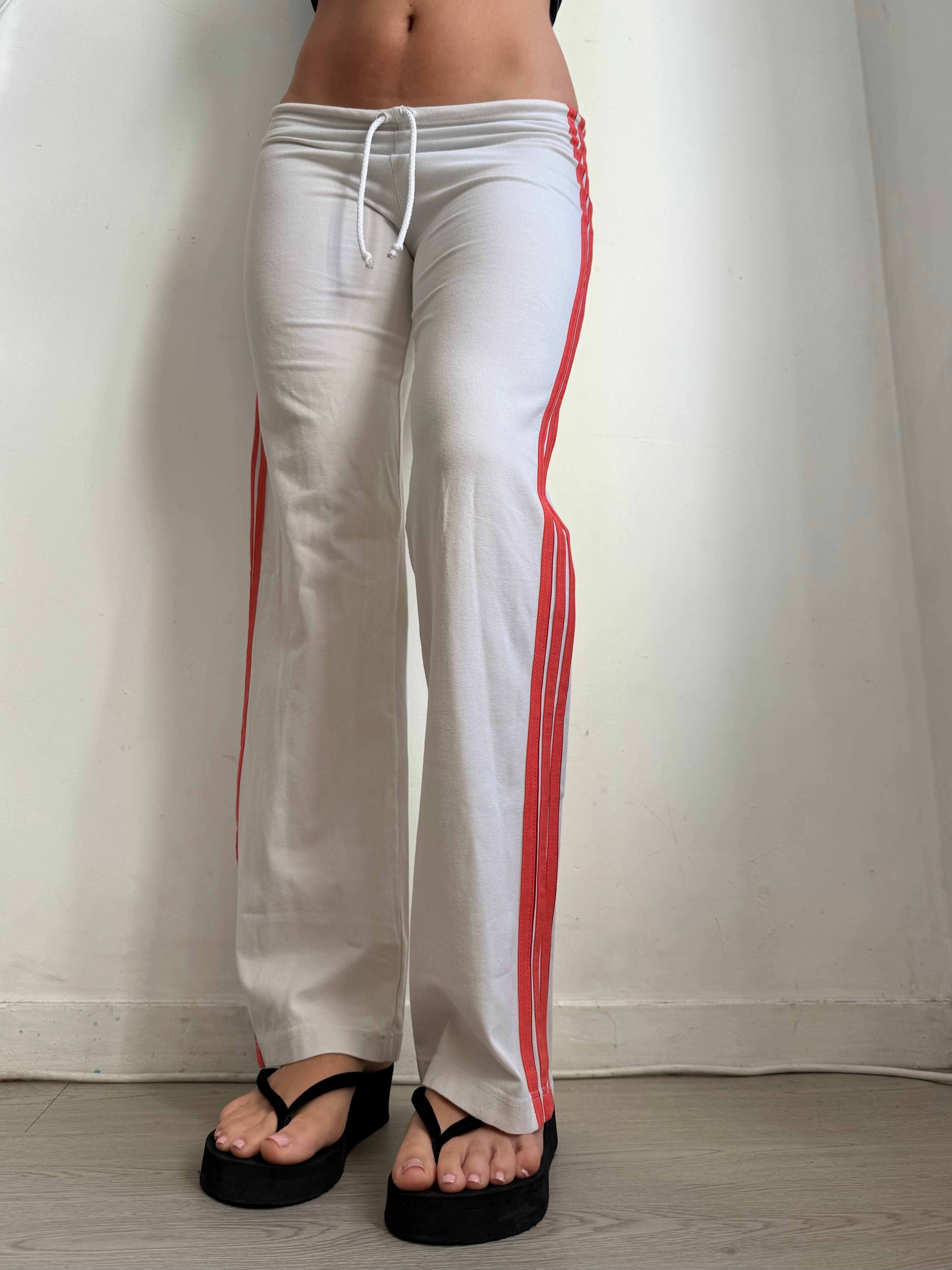 White low rise joggers pants (S)