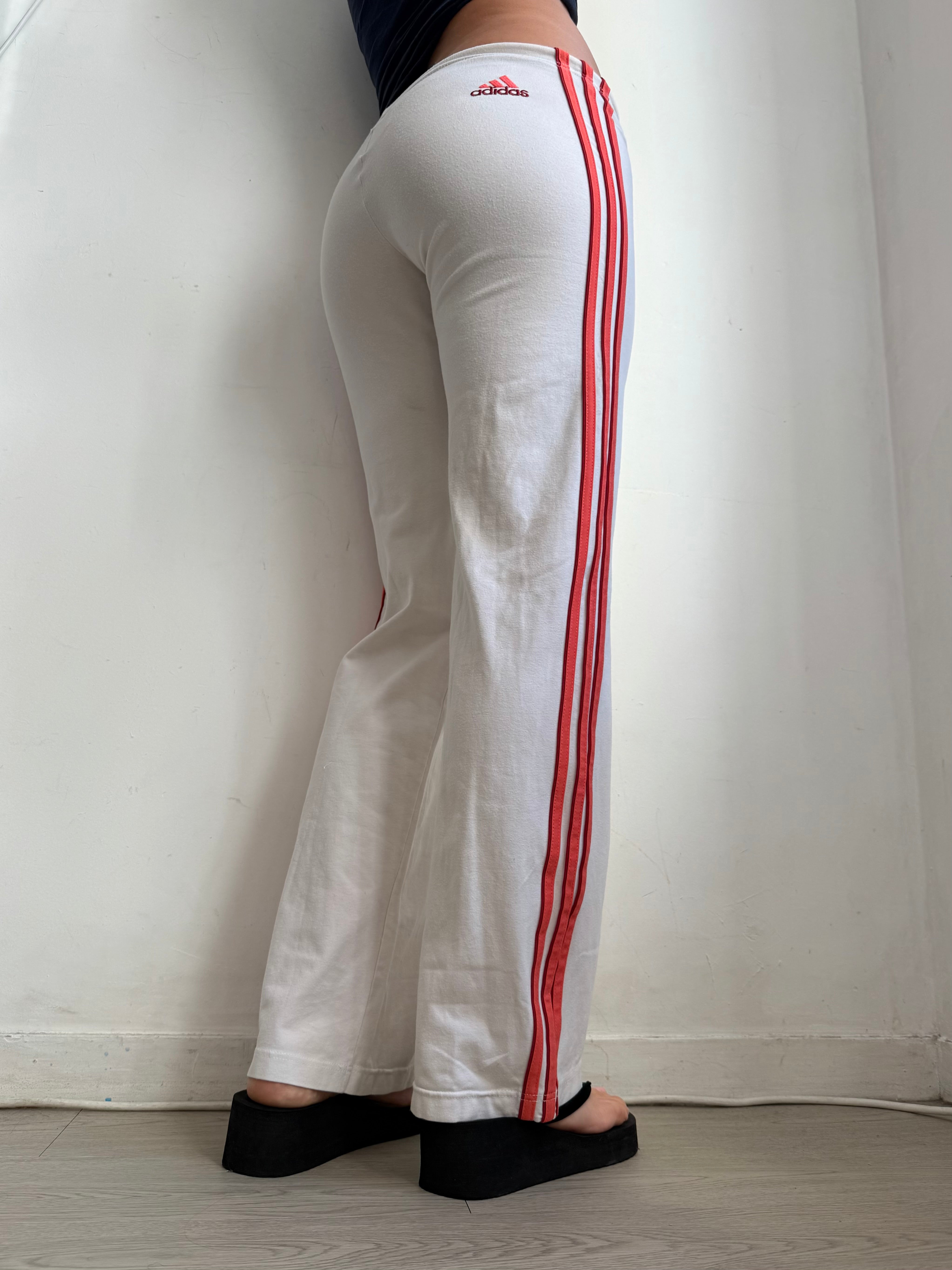 White low rise joggers pants (S)