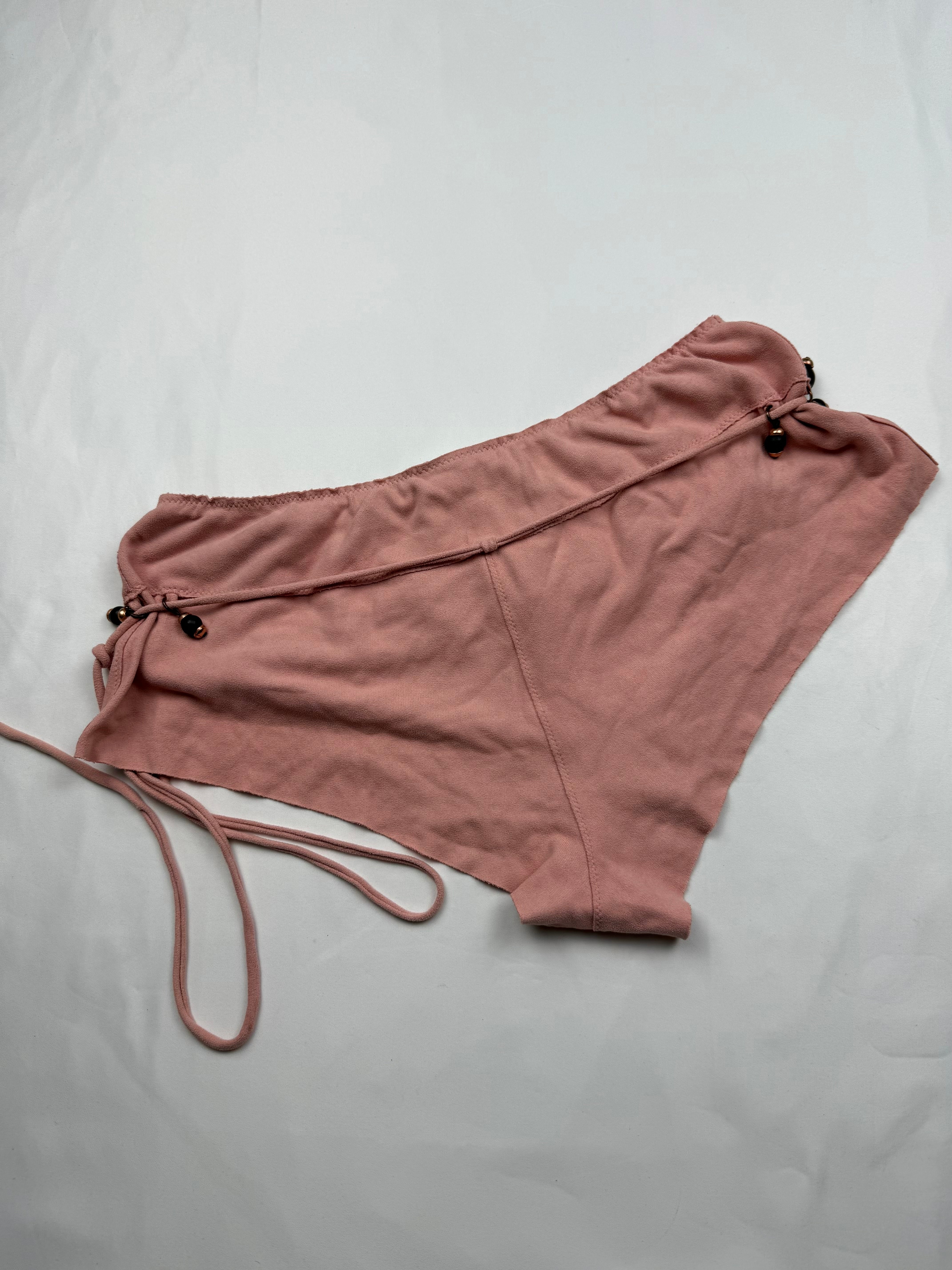 Pink suede low rise mini short (S/M)