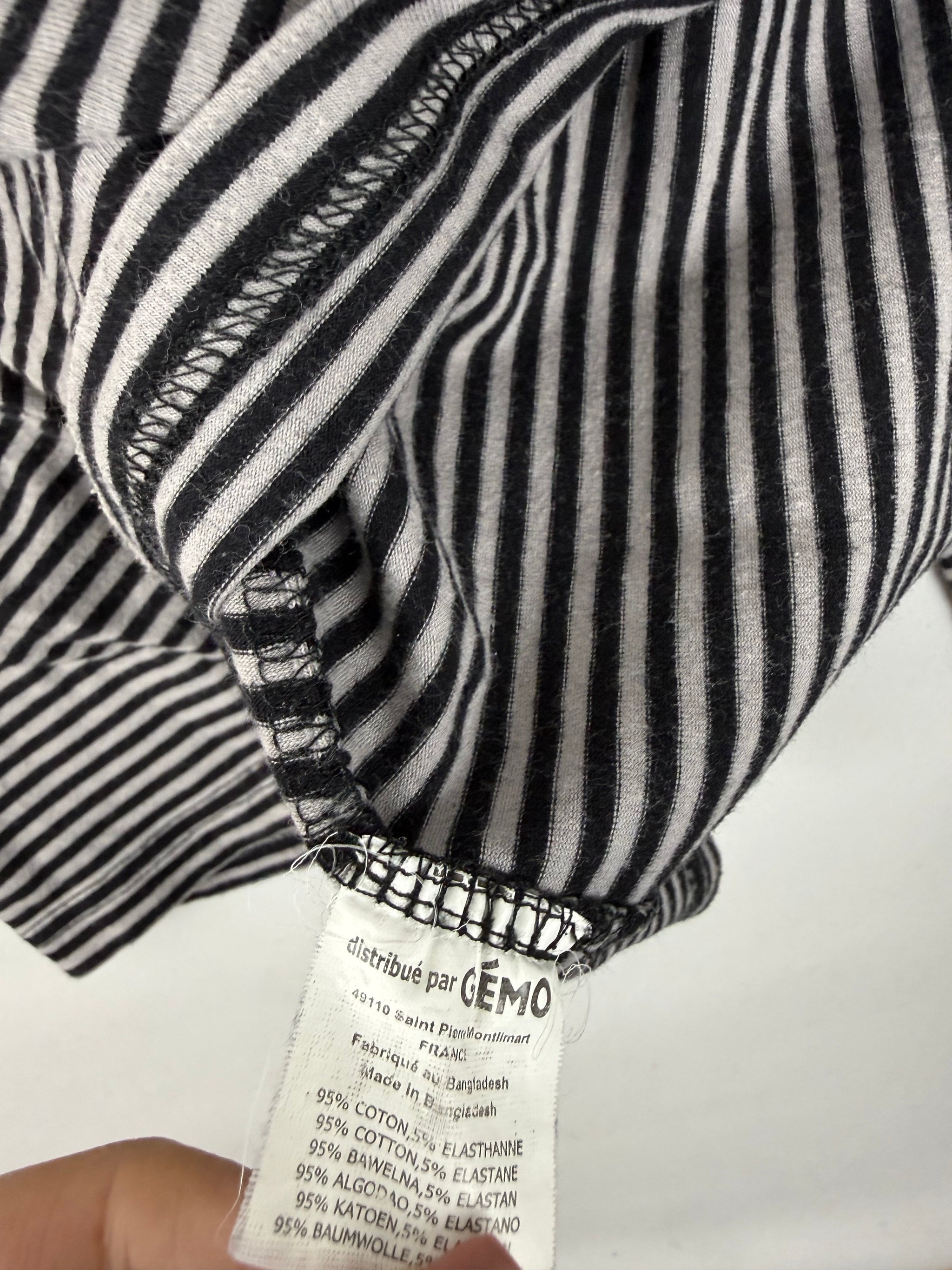 Beige striped long sleeves top (L)