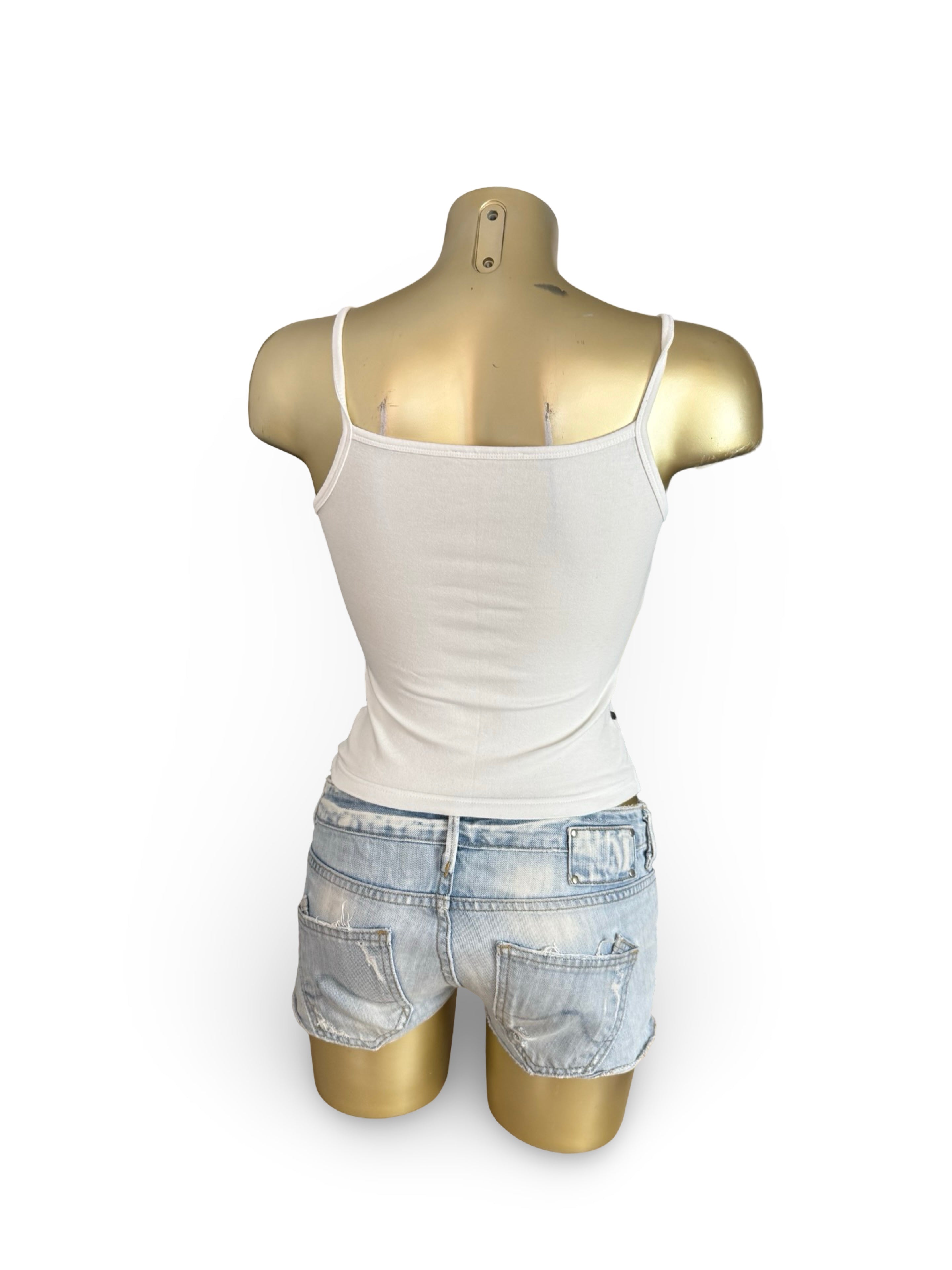 White graphic cotton top (XS)