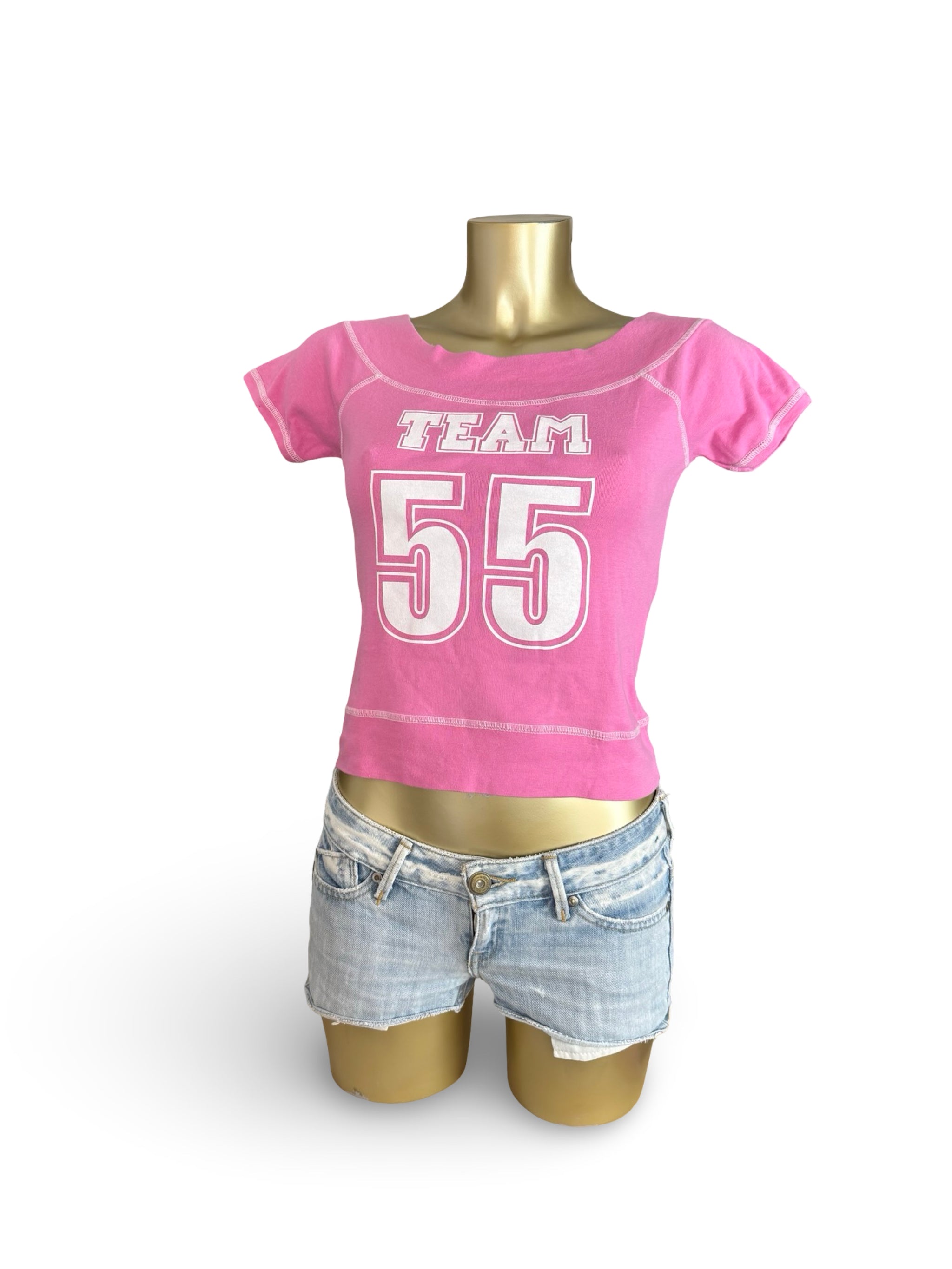 Pink activewear cotton logo tee (L)