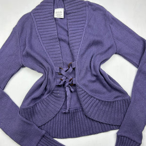 Purple cardigan lace up  jumper (S/M)