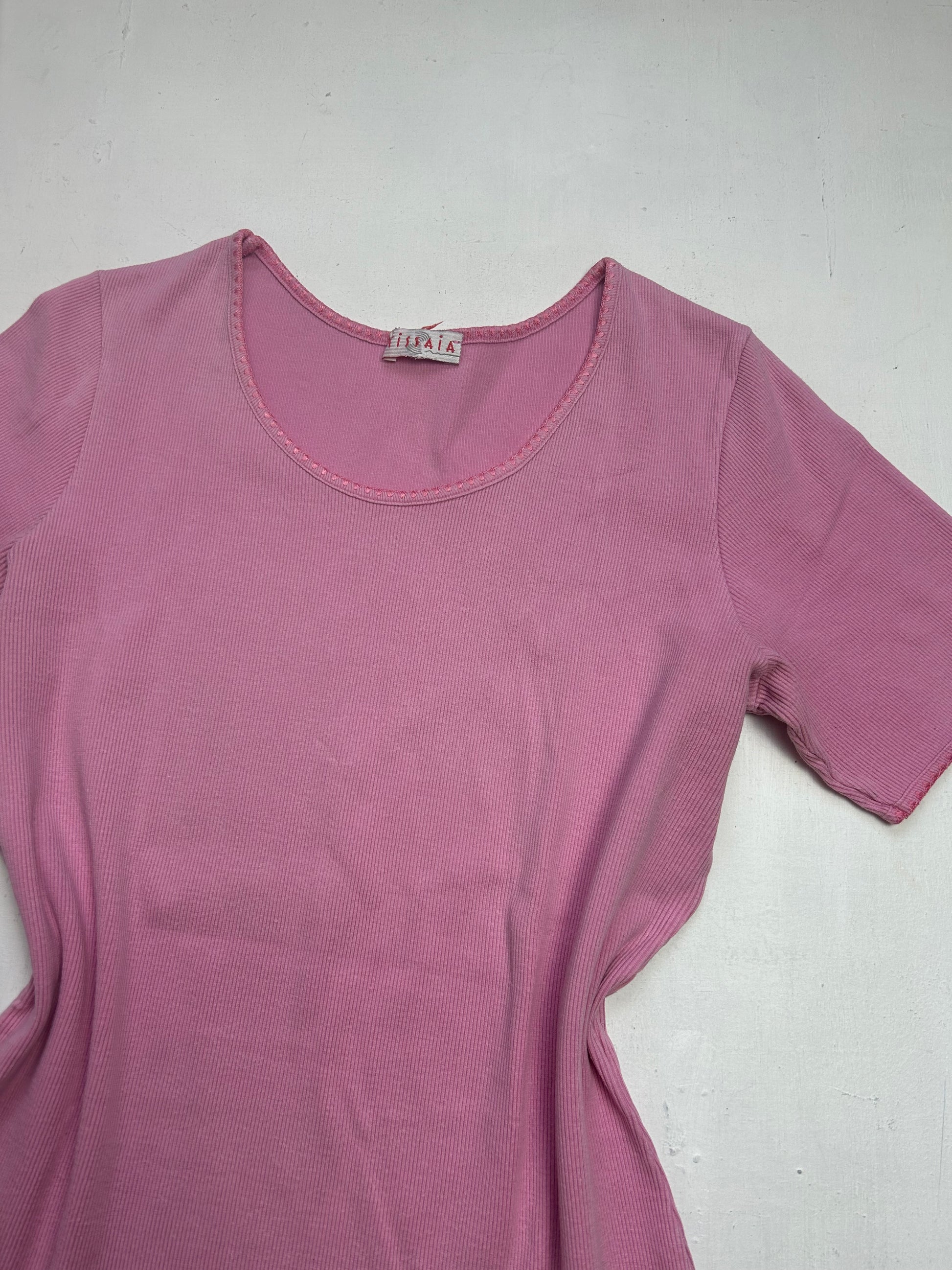Pink cotton stretchy tee  (M/L)