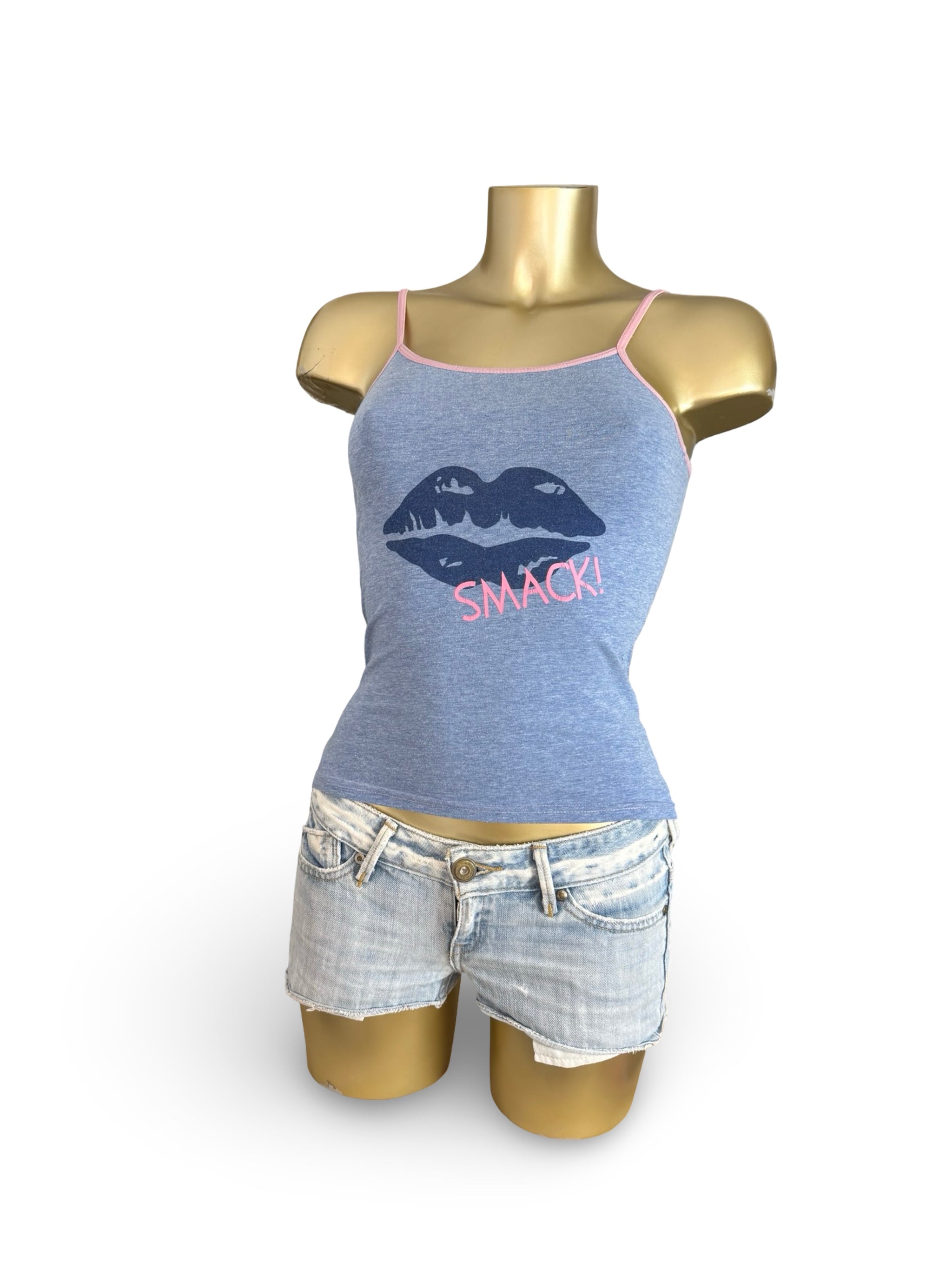 Grey graphic cotton top (S)