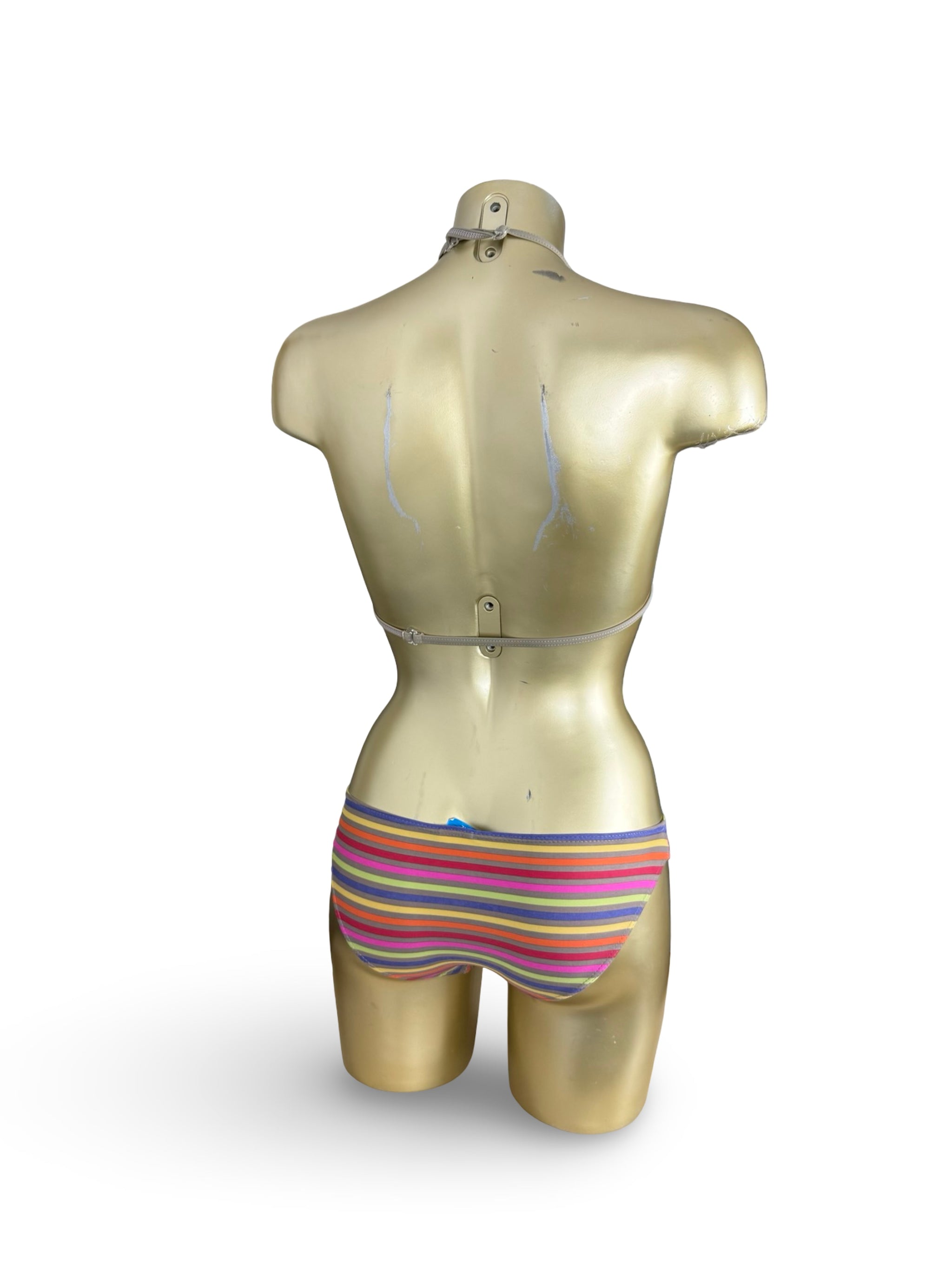 Multicolor striped low rise bikini set (XS)