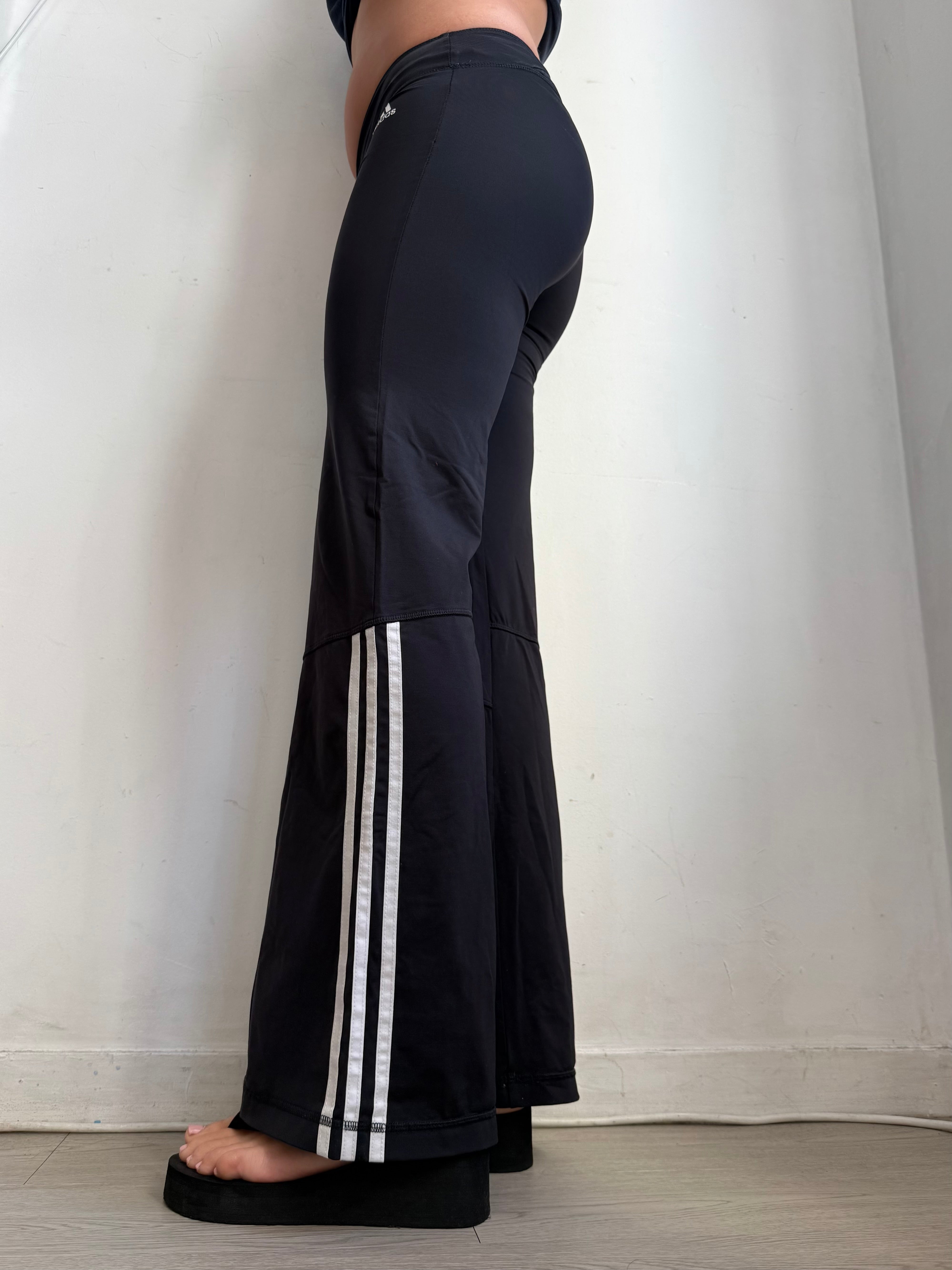 Pantalon droit taille basse en jean noir (XS)