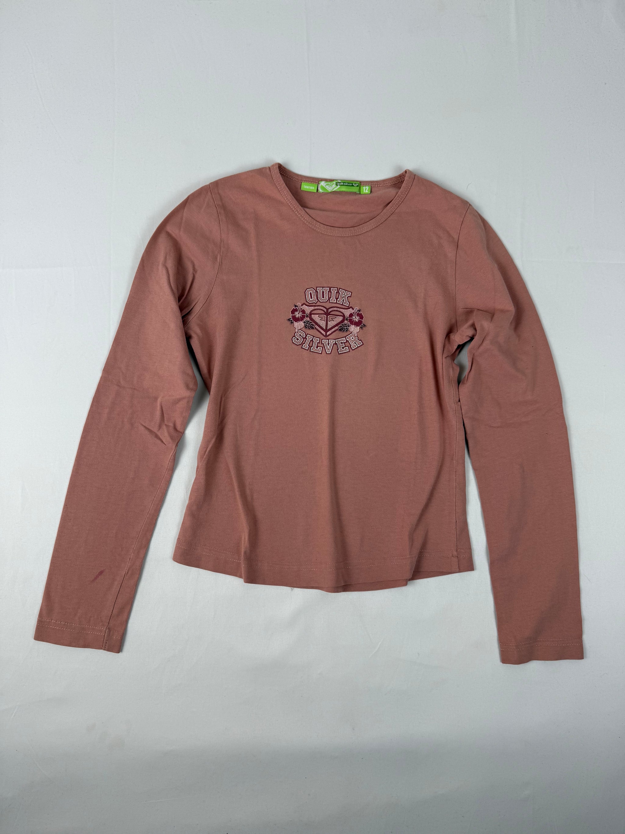 Pink graphic long sleeves top (S)