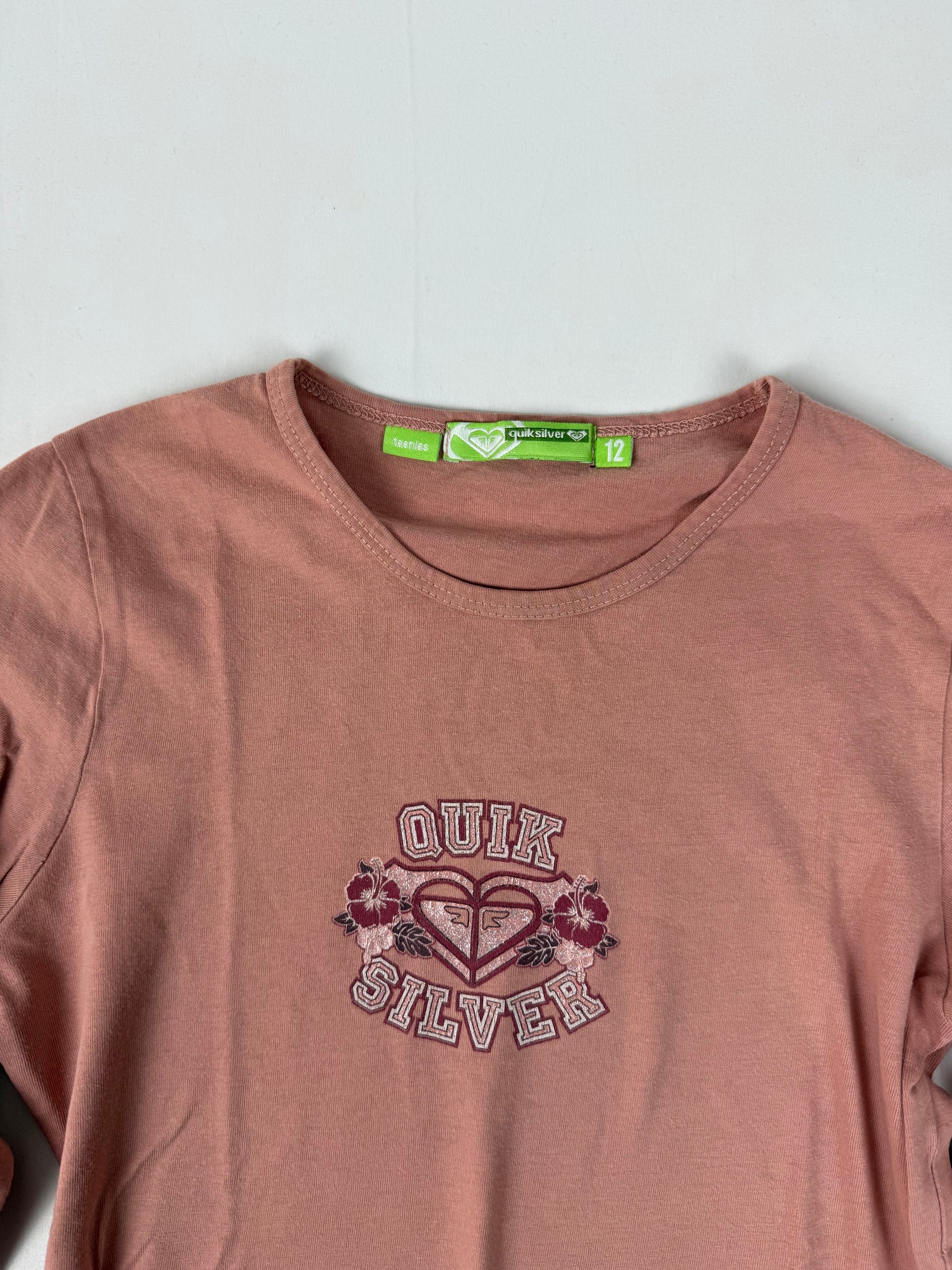 Pink graphic long sleeves top (S)