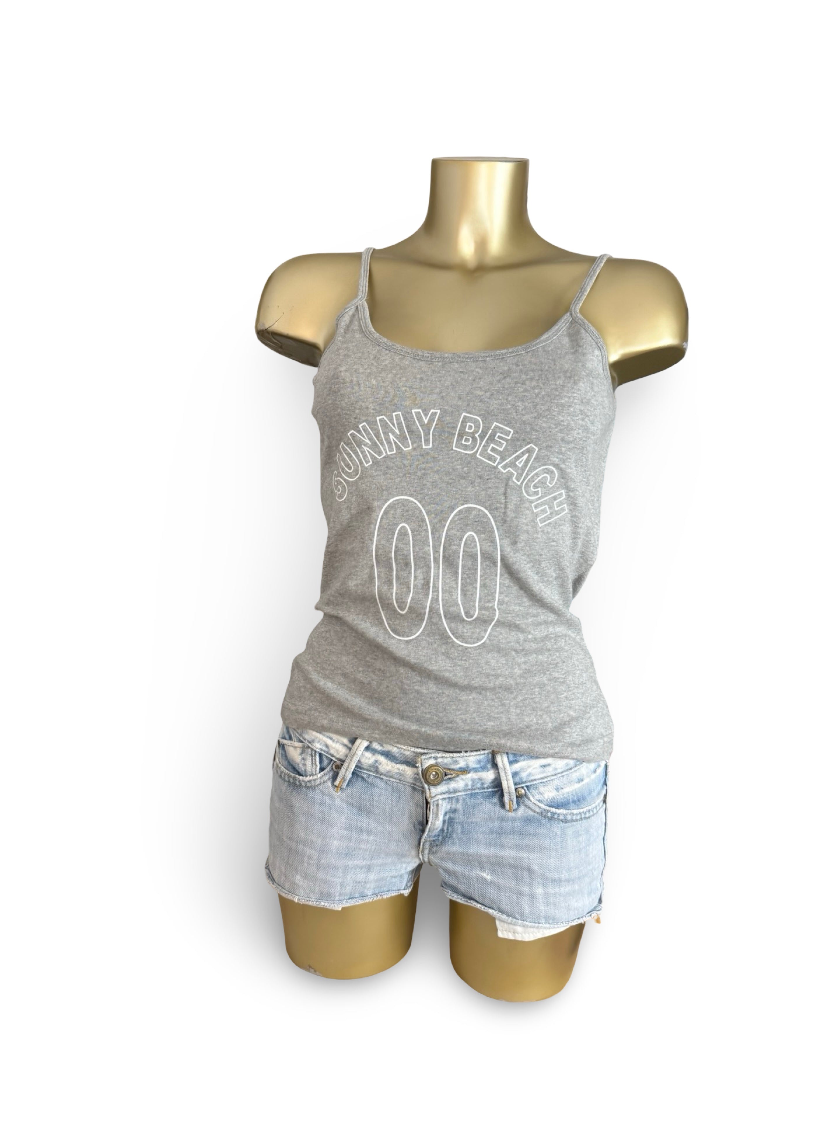 Grey cotton activewear top (M)