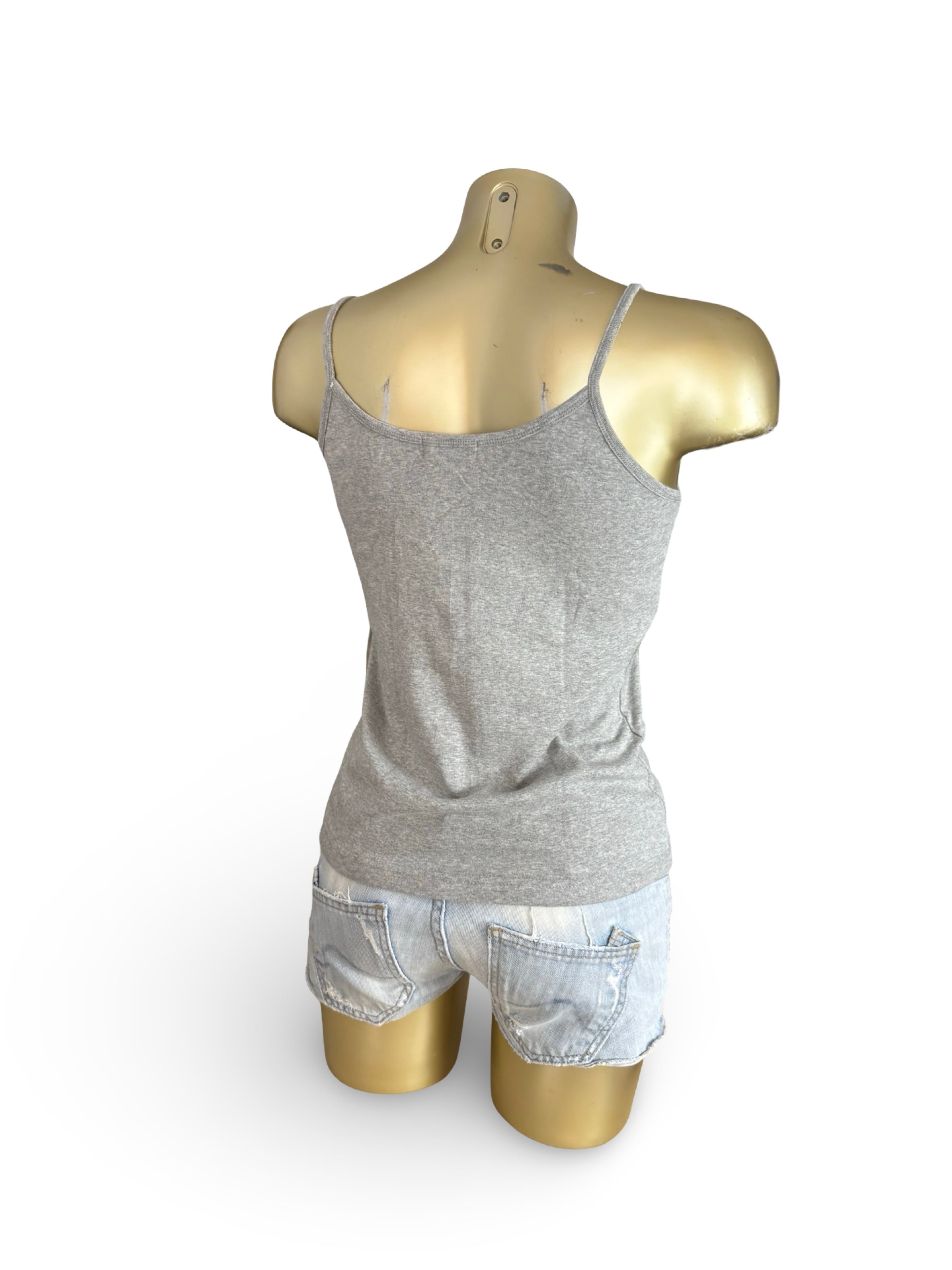 Grey cotton activewear top (M)