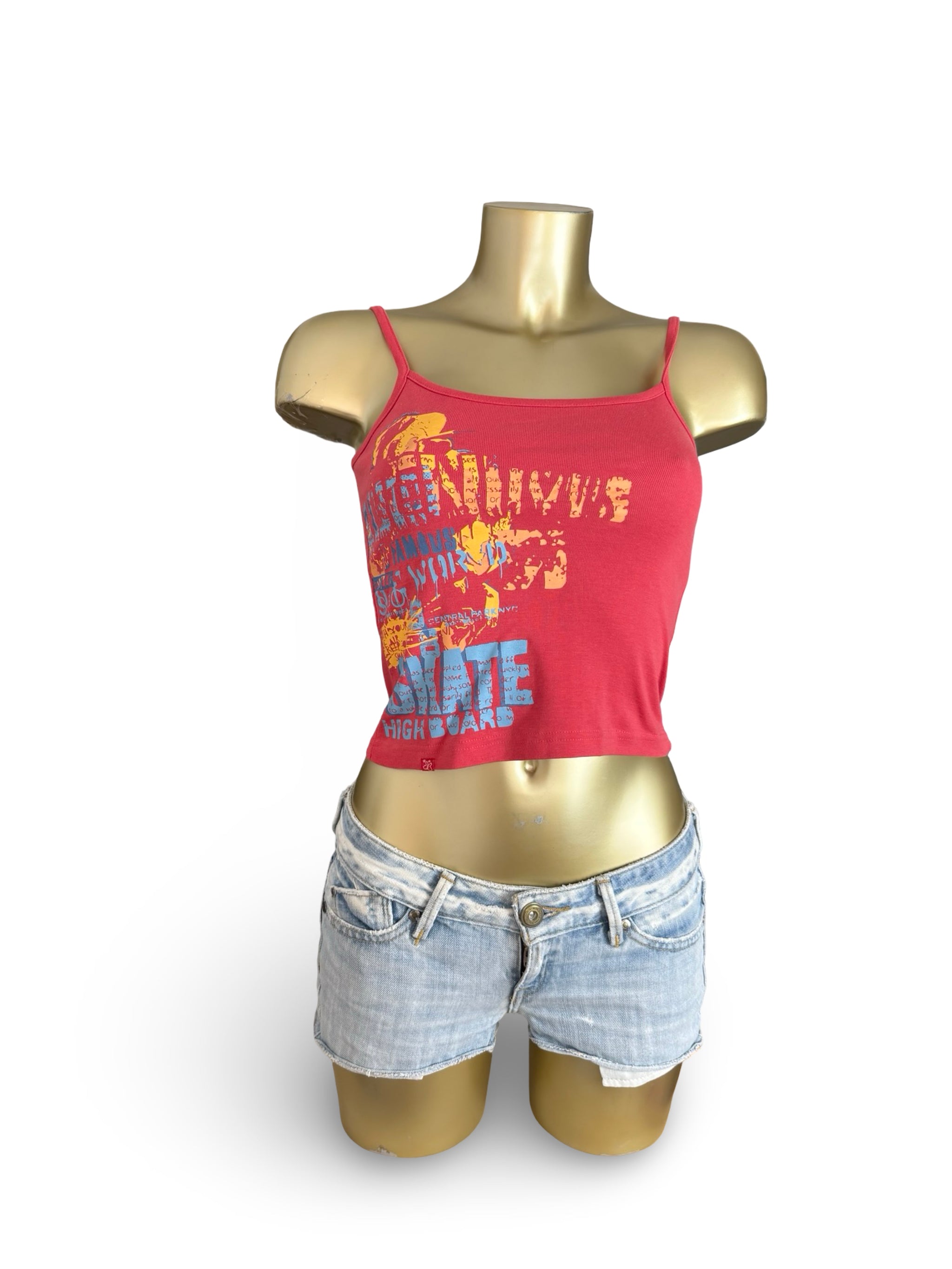 Red graphic cotton top (XS)