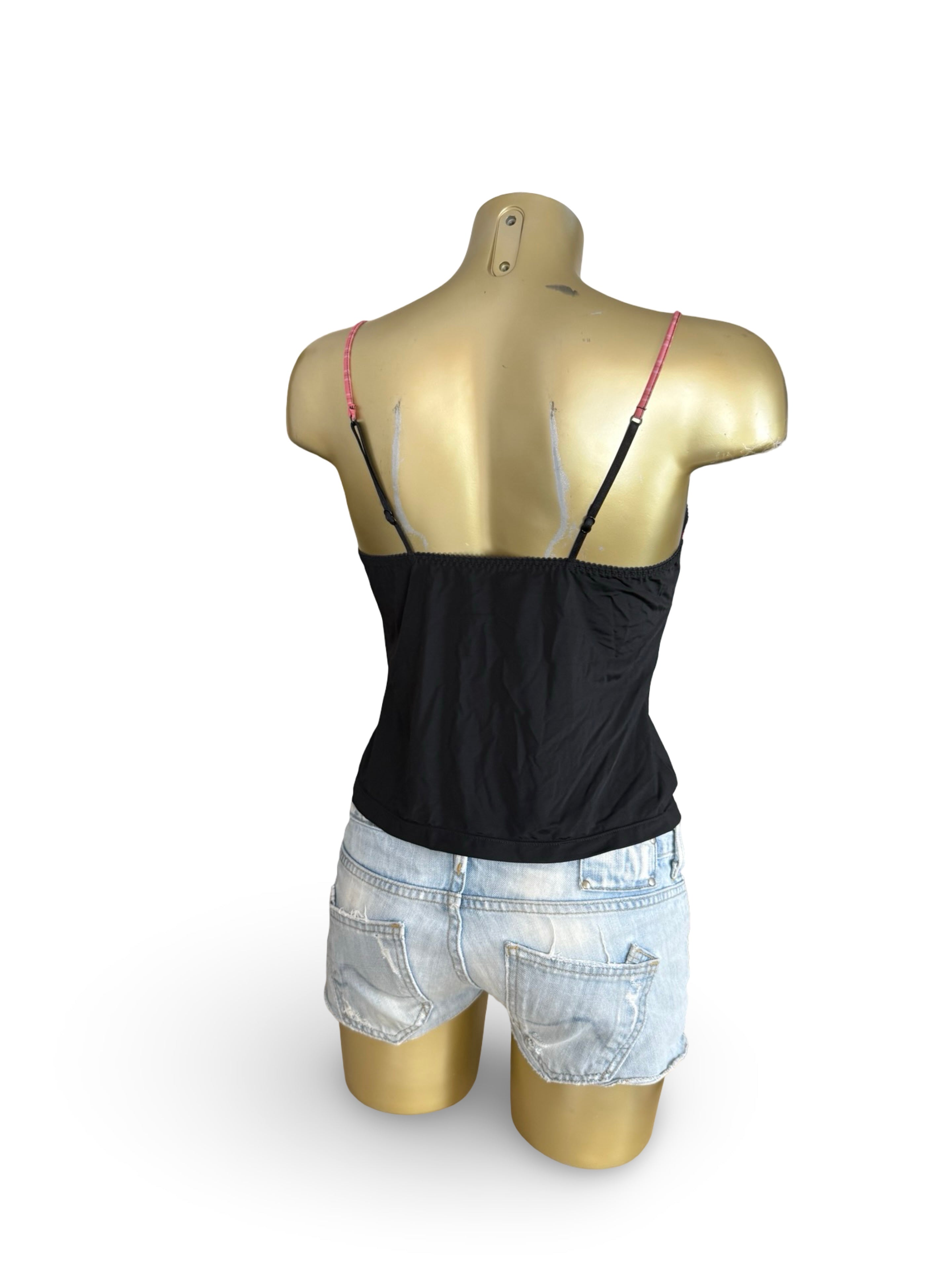 Pink check print cami top (L)