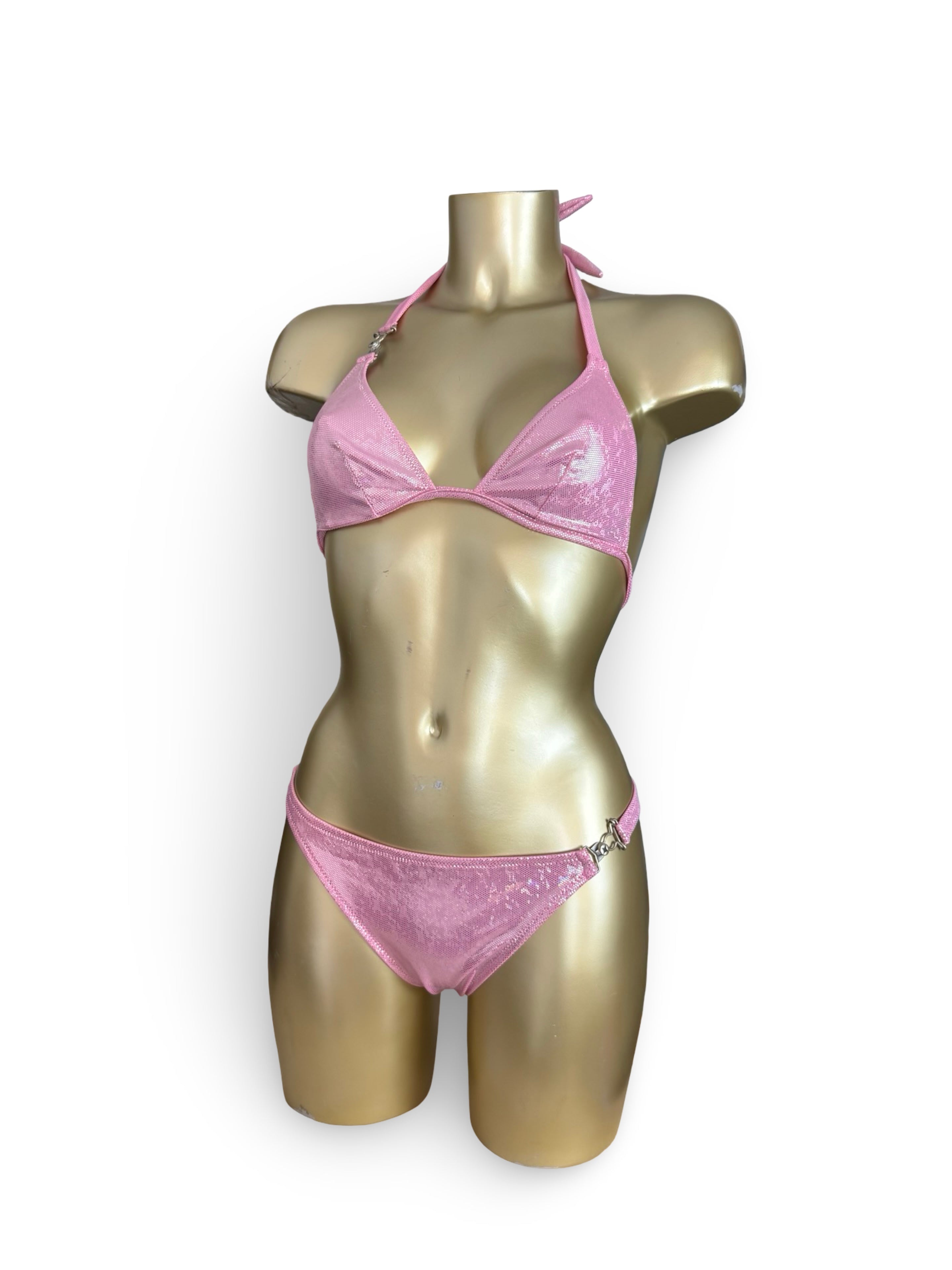 Baby pink shinny bikini set (S)
