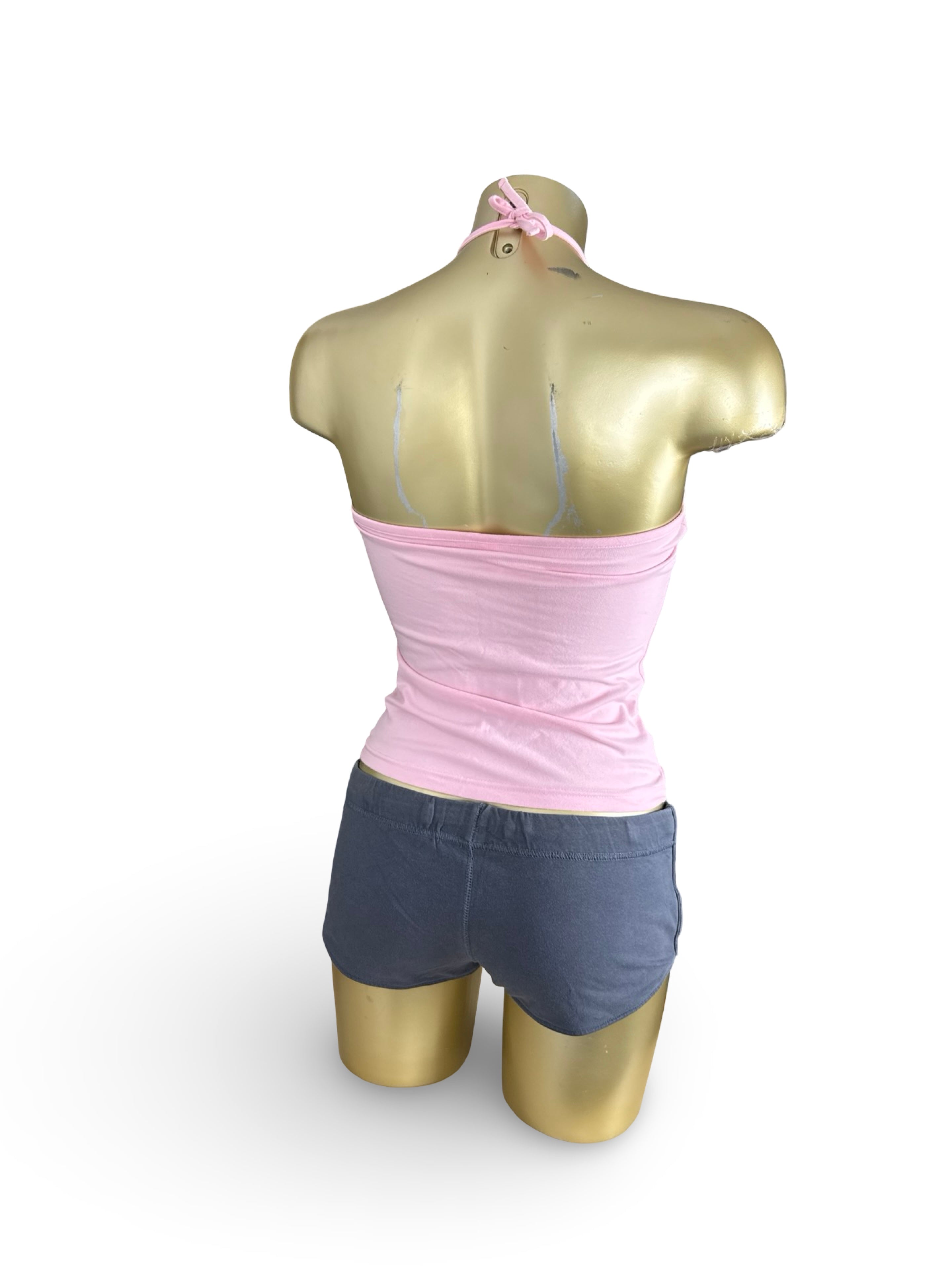 Baby pink 100% cotton halter top (S)