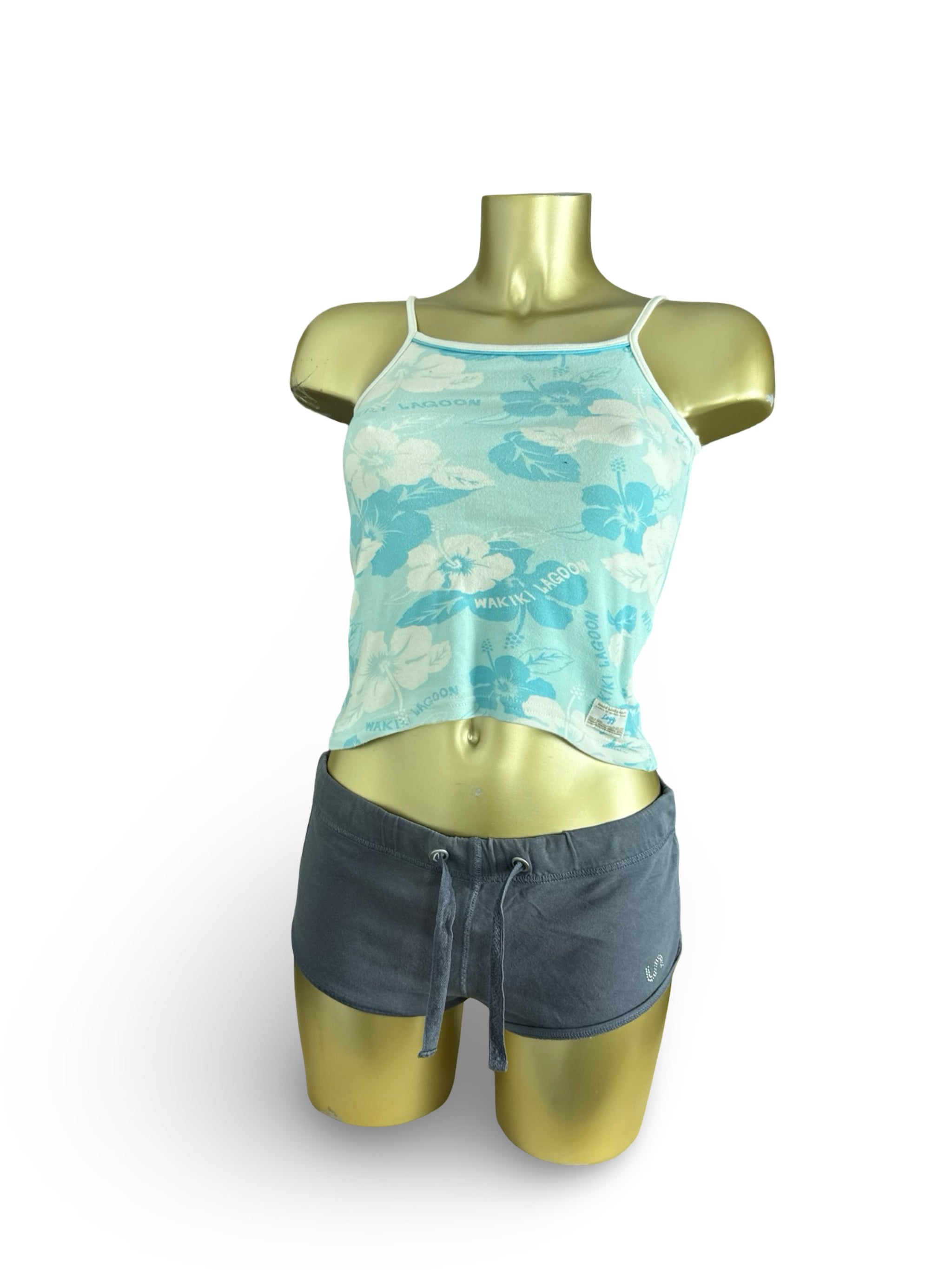 Baby flue floral 100% cotton top (XS/S)