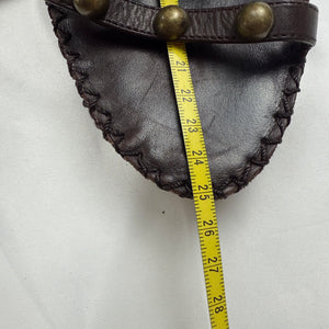 Brown real leather heels sandals (38)