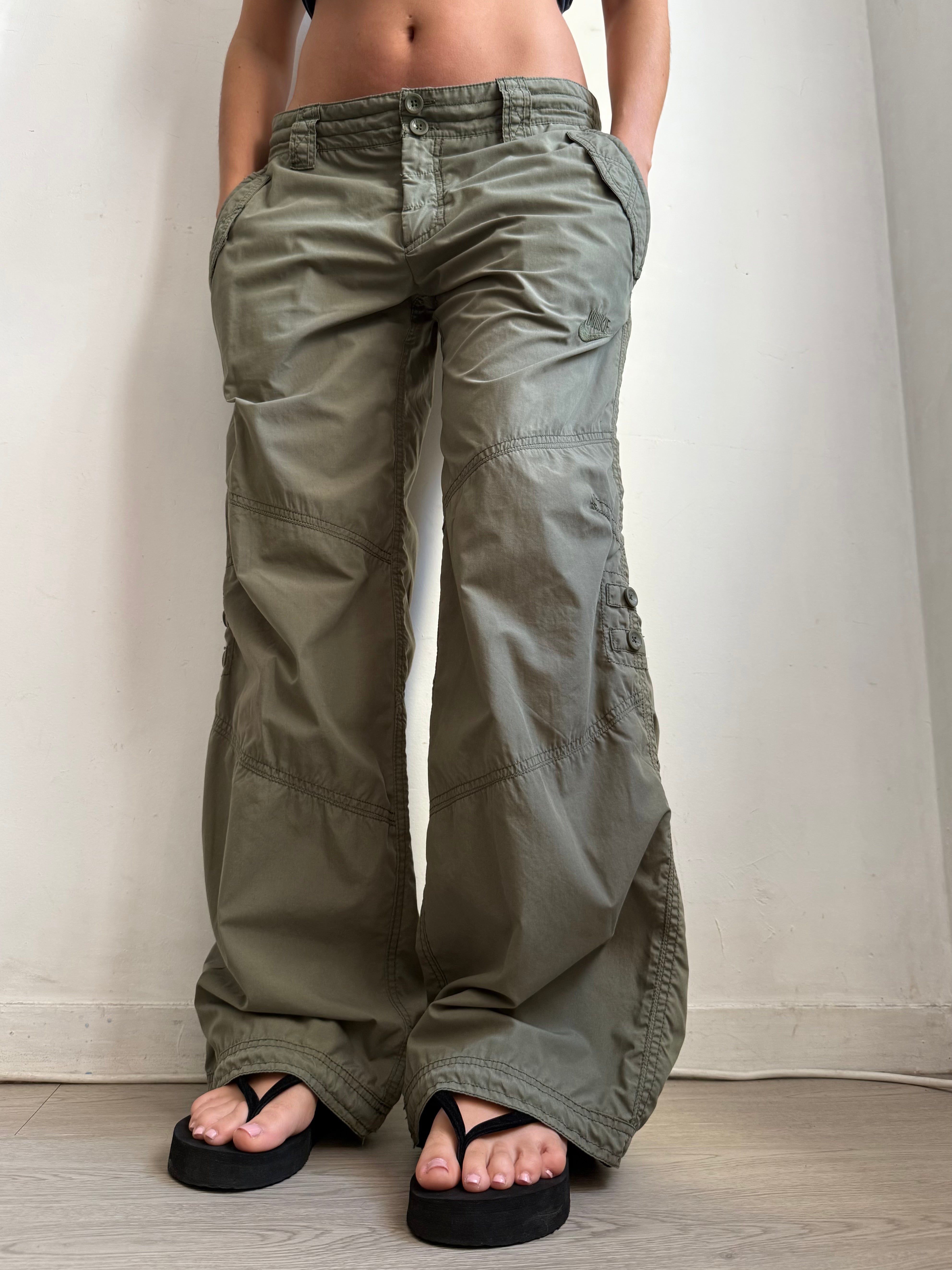 Khaki low rise baggy pants (XL)