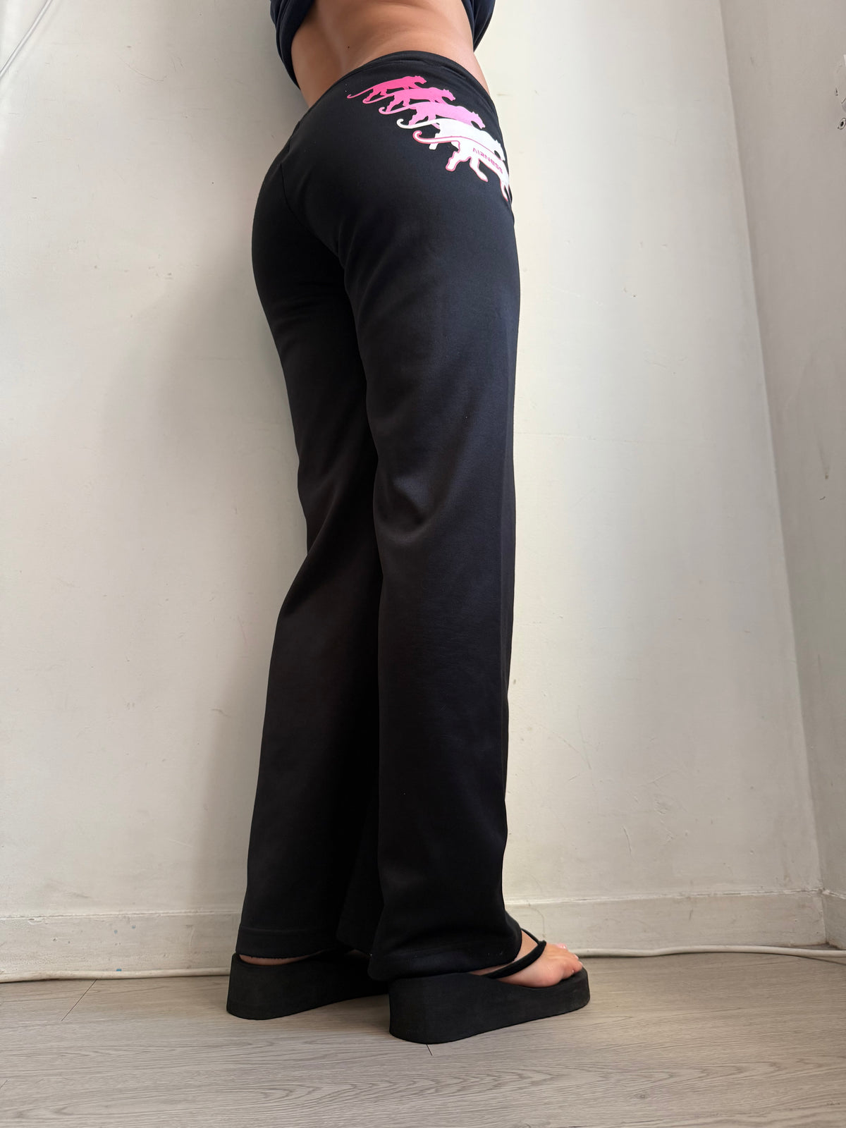 Pantalon corsaire taille basse à pois (S/M)