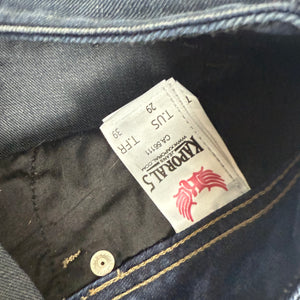 Navy denim low rise bootcut pants (S)