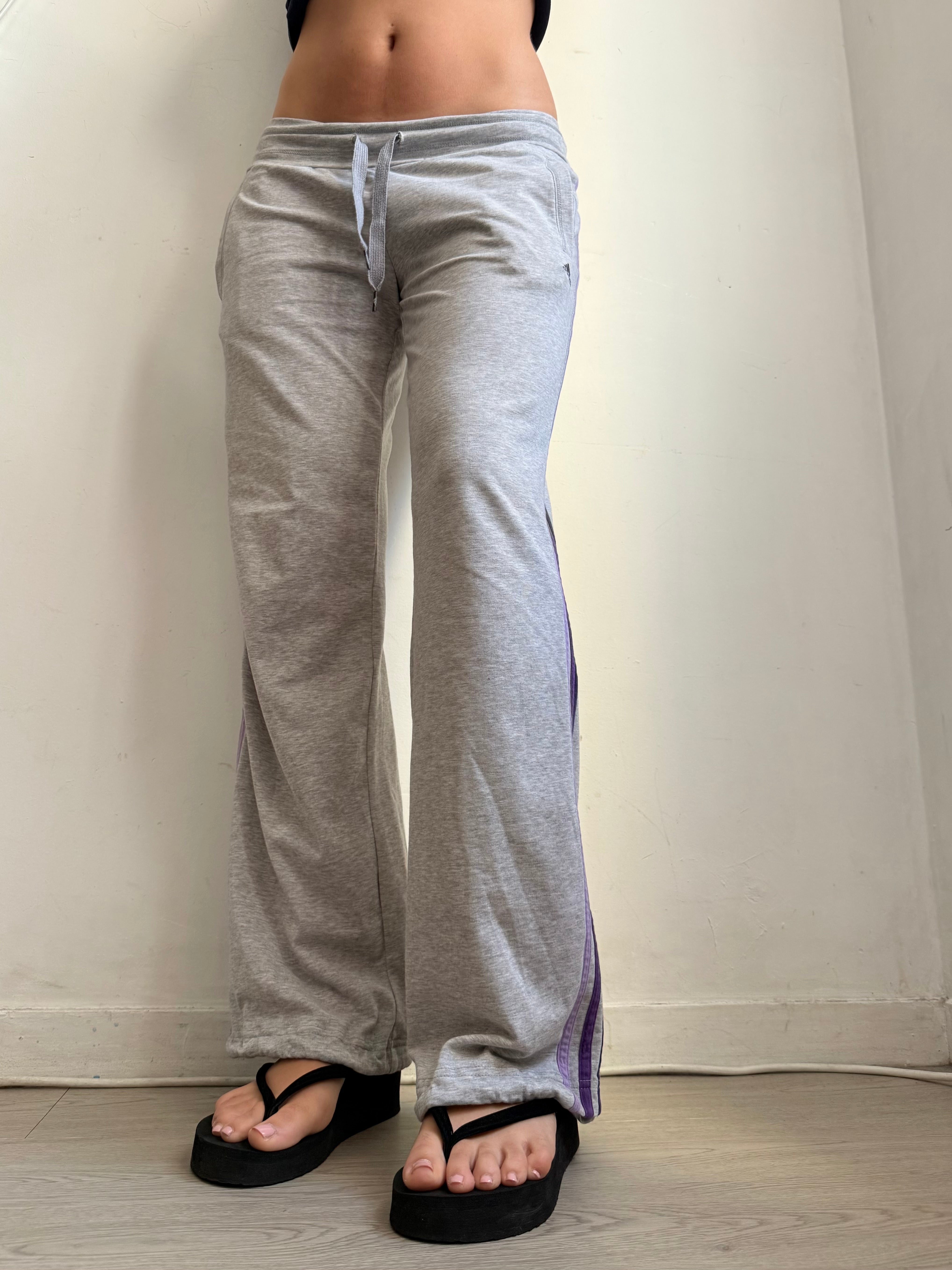 Pantalon droit taille basse en jean noir (XS)