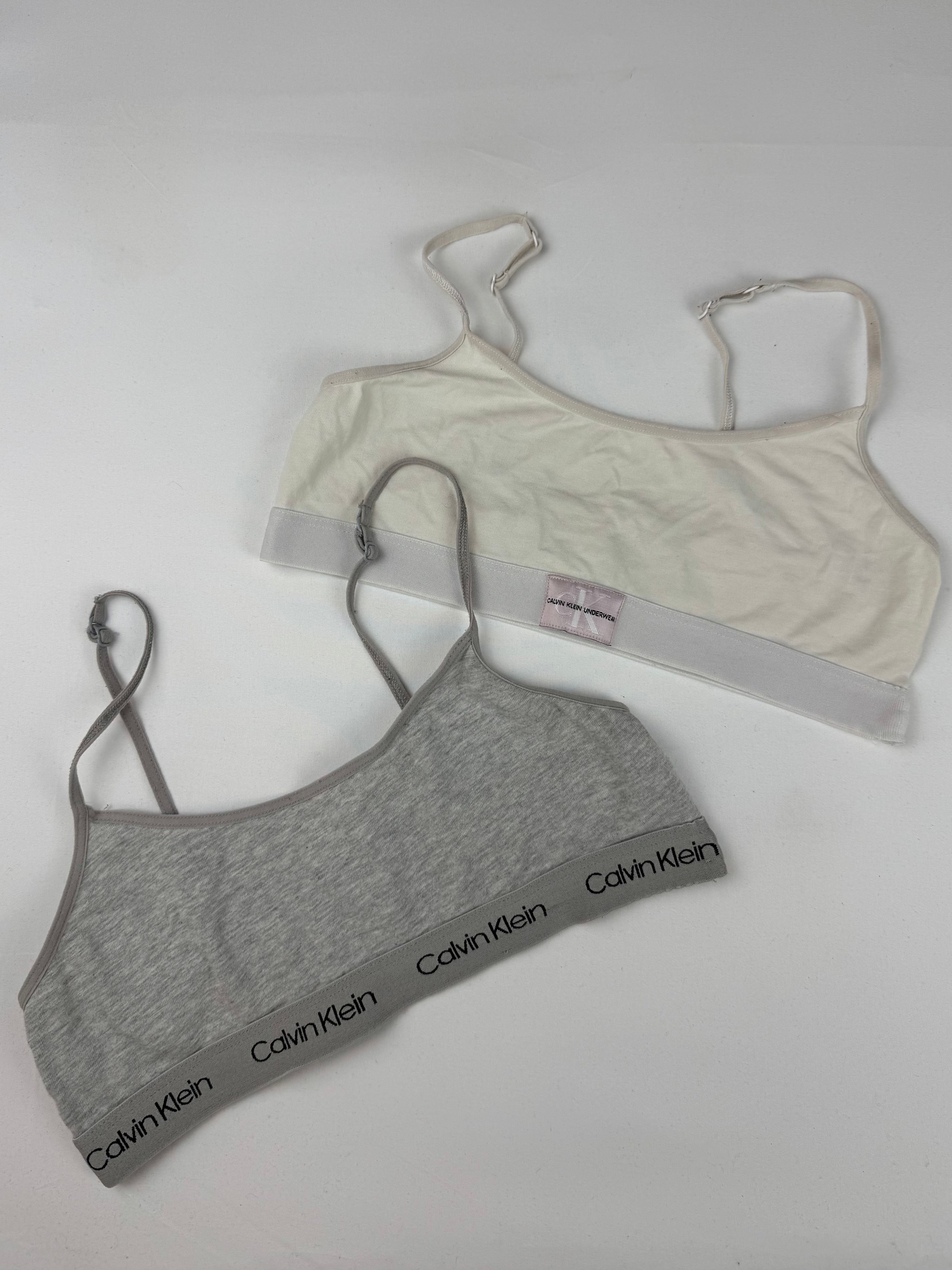 Set of 2 cotton logo bra (XS)