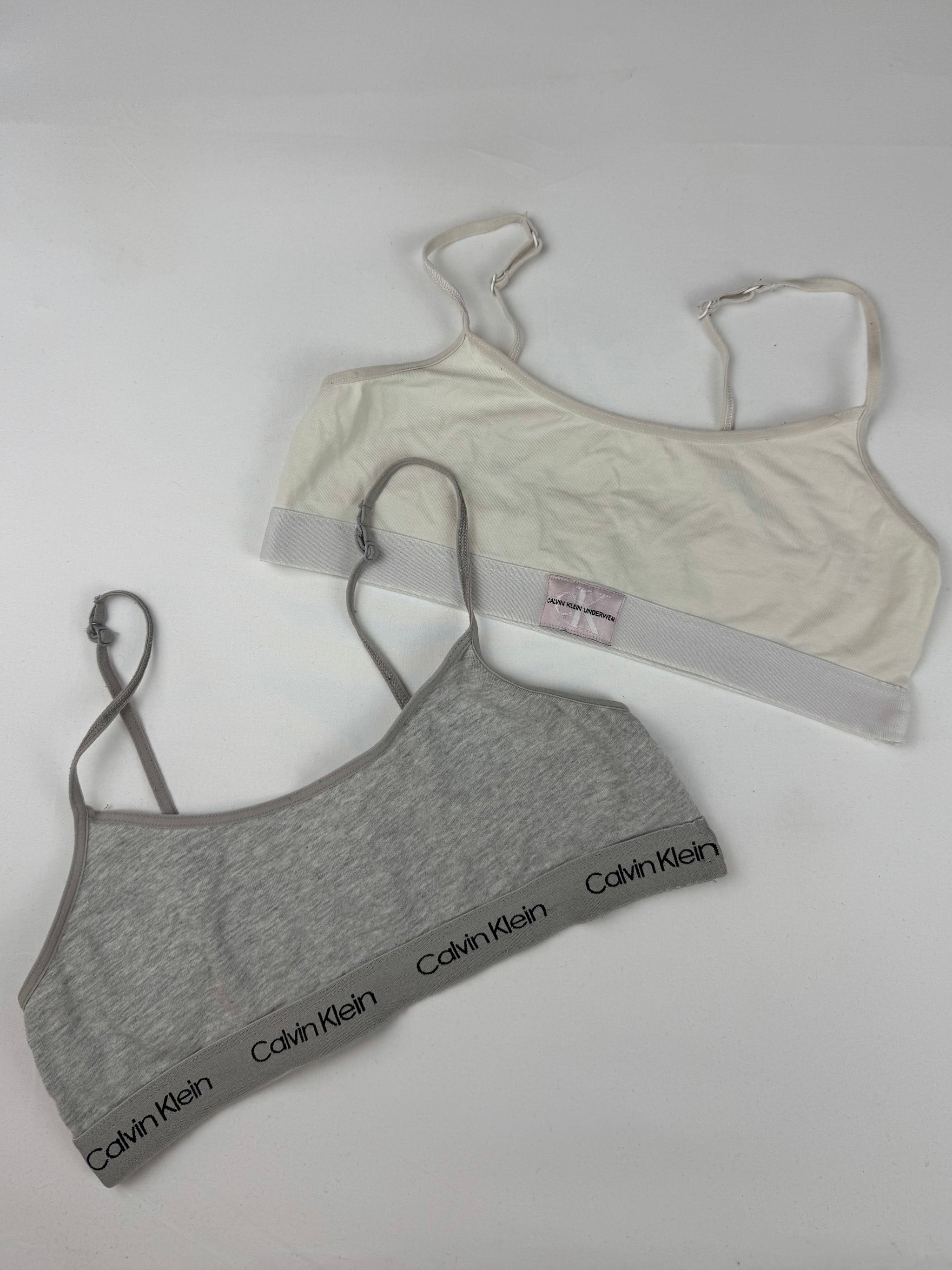 Set of 2 cotton logo bra (XS)
