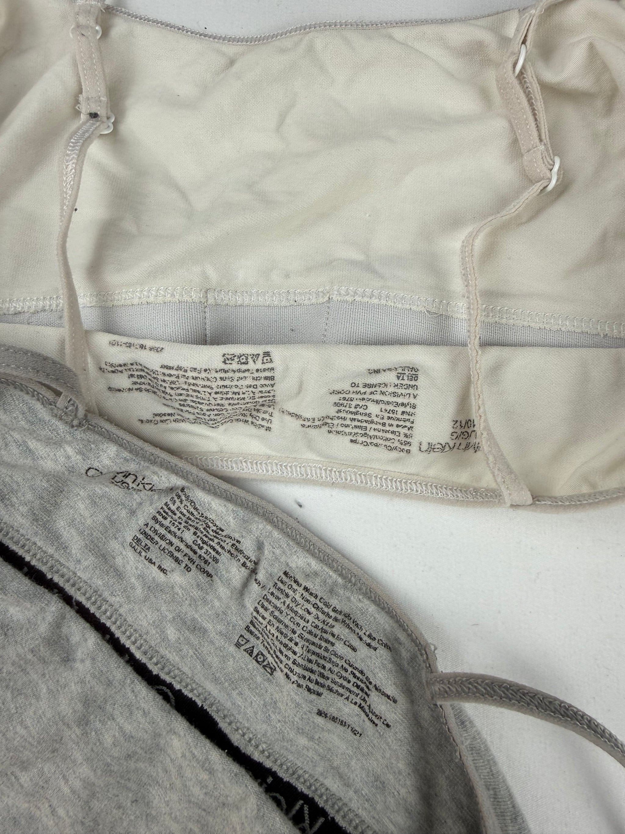 Set of 2 cotton logo bra (XS)