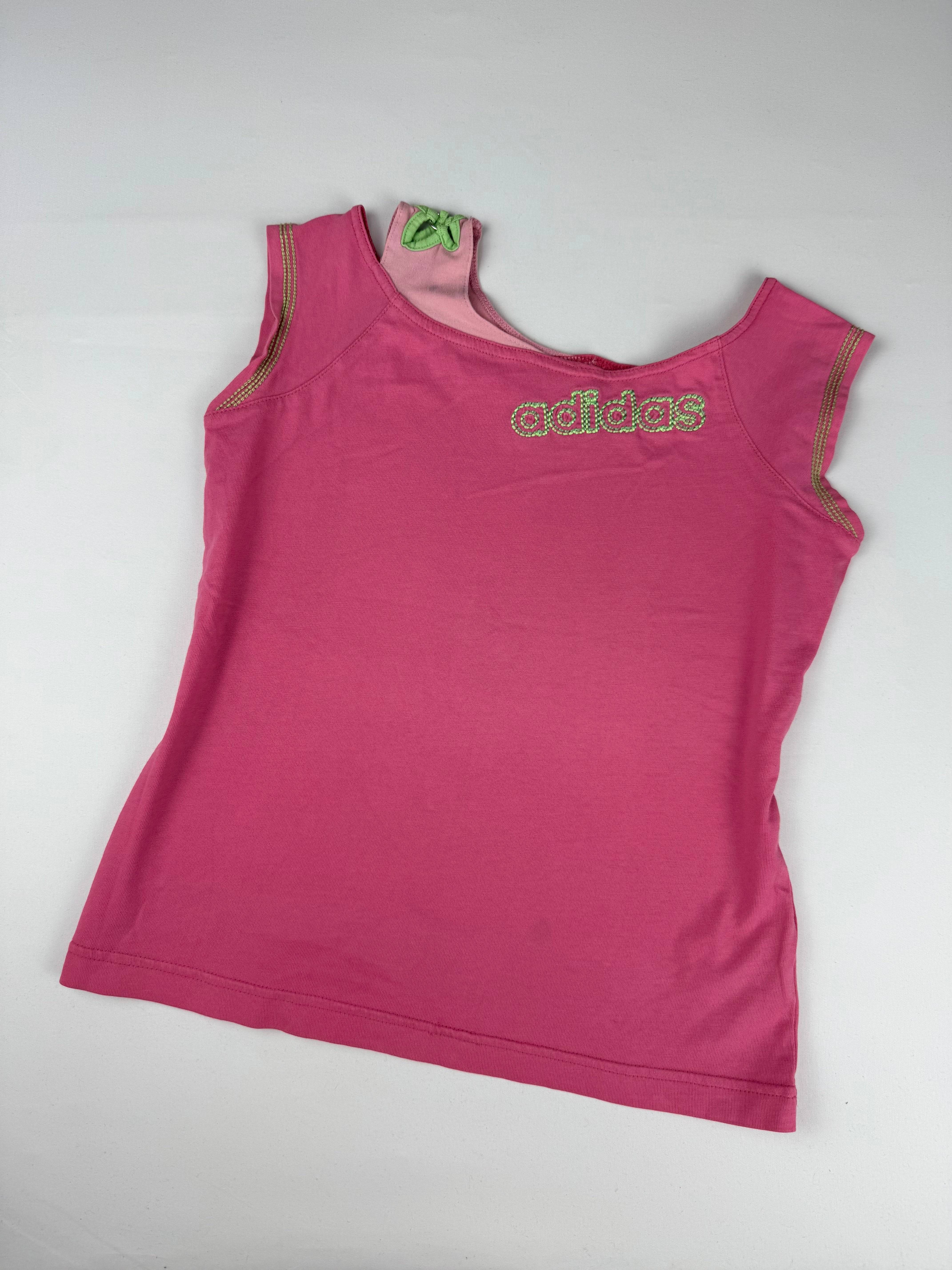 Pink cotton activewear top (S)