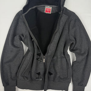 Grey cotton hooded tight fit jacket (M)