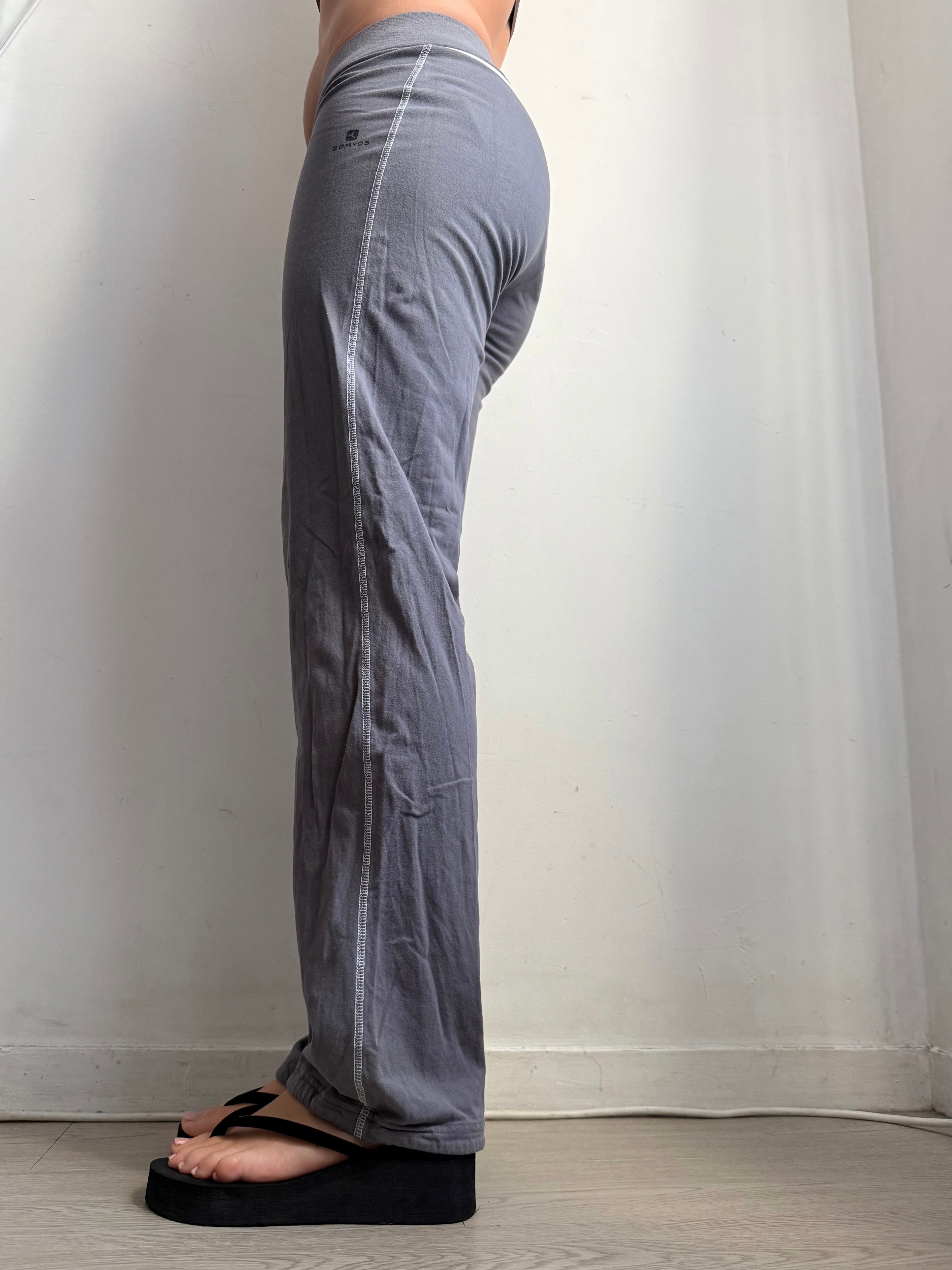 Pantalon droit taille basse en jean noir (XS)