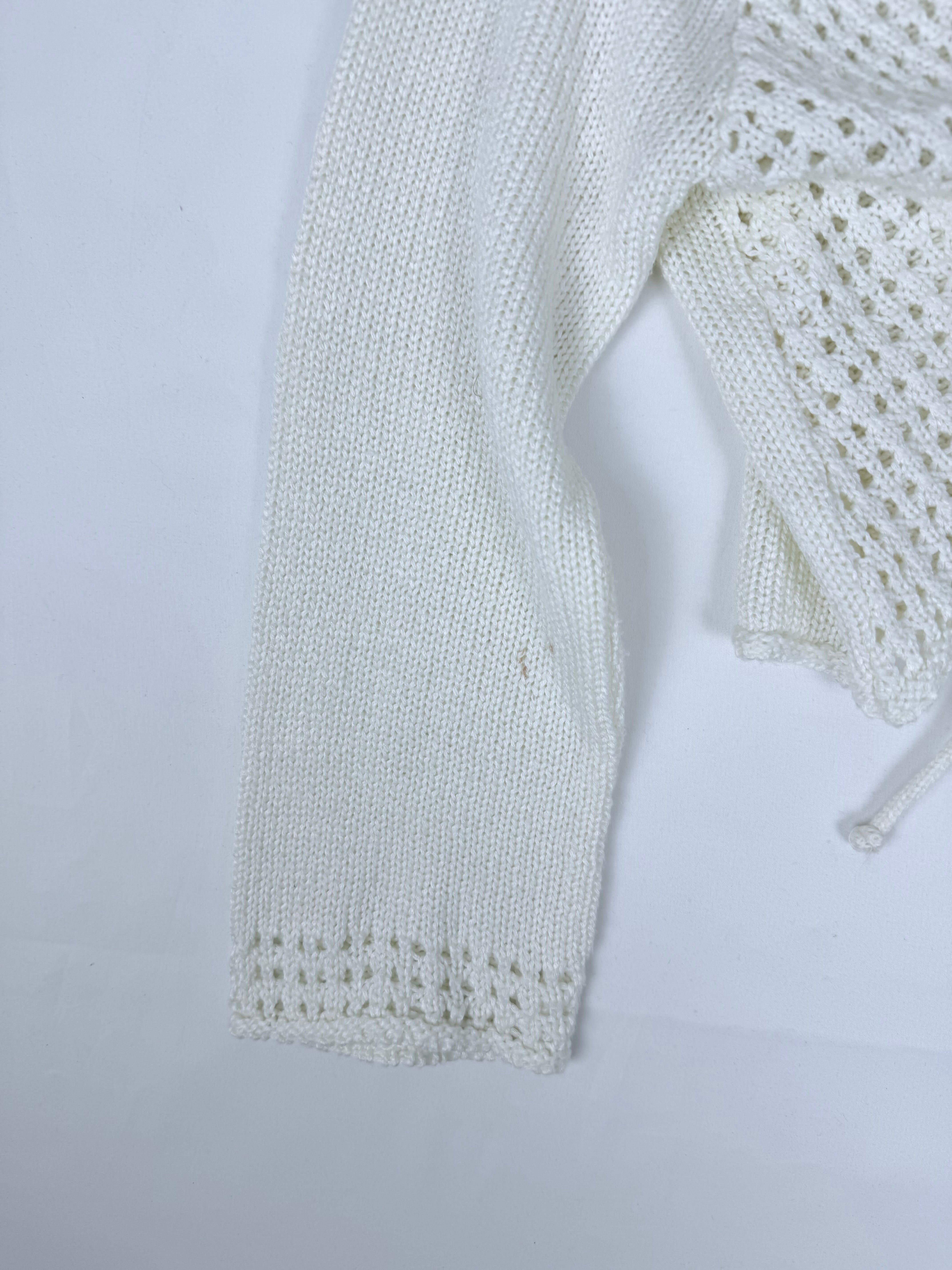 White crochet tie up bolero jumper (XL)