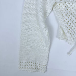 White crochet tie up bolero jumper (XL)