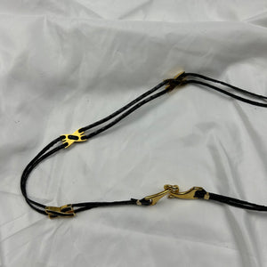 Gold metallic buckles adjustable chain belt