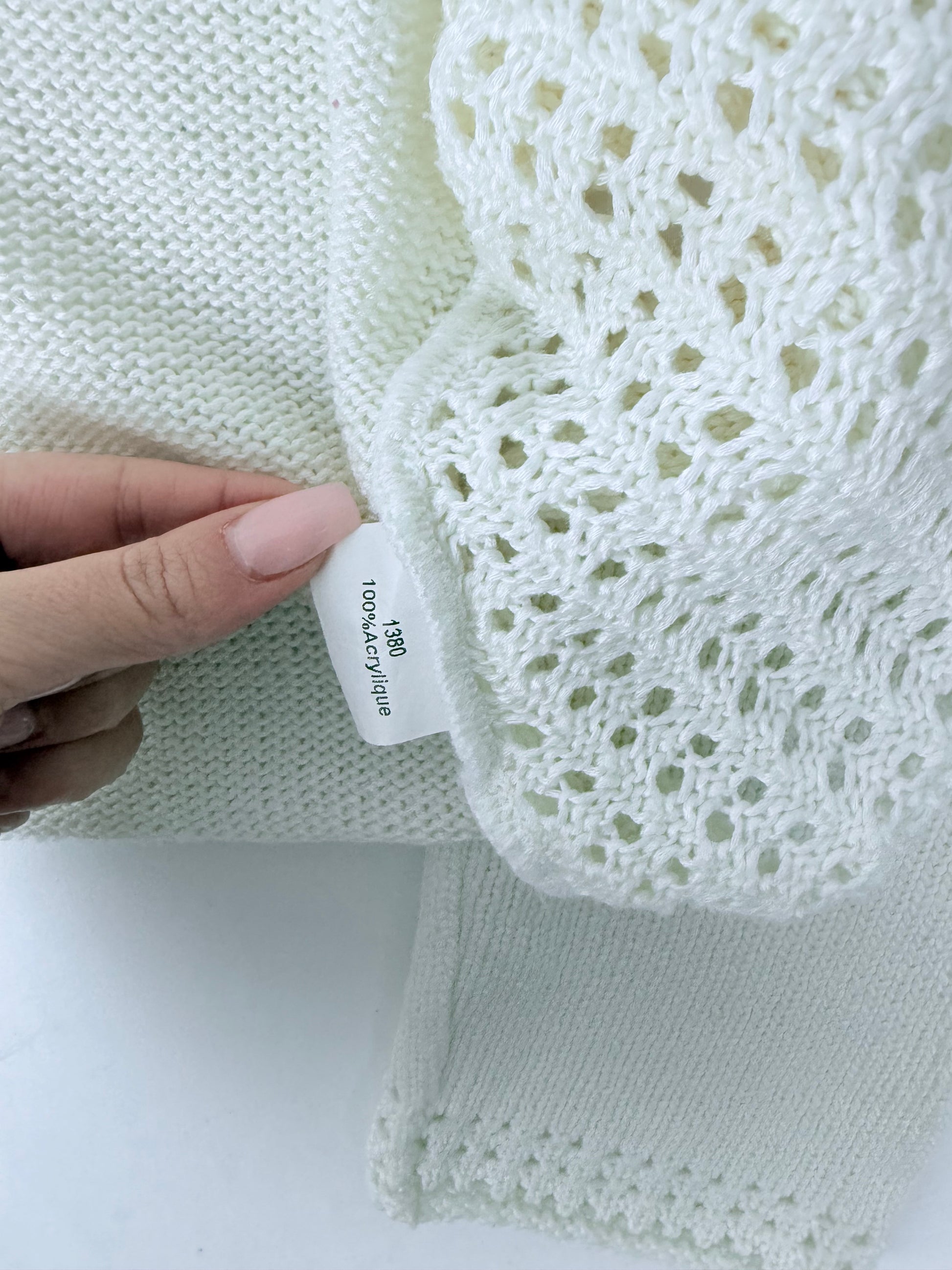 White crochet tie up bolero jumper (XL)