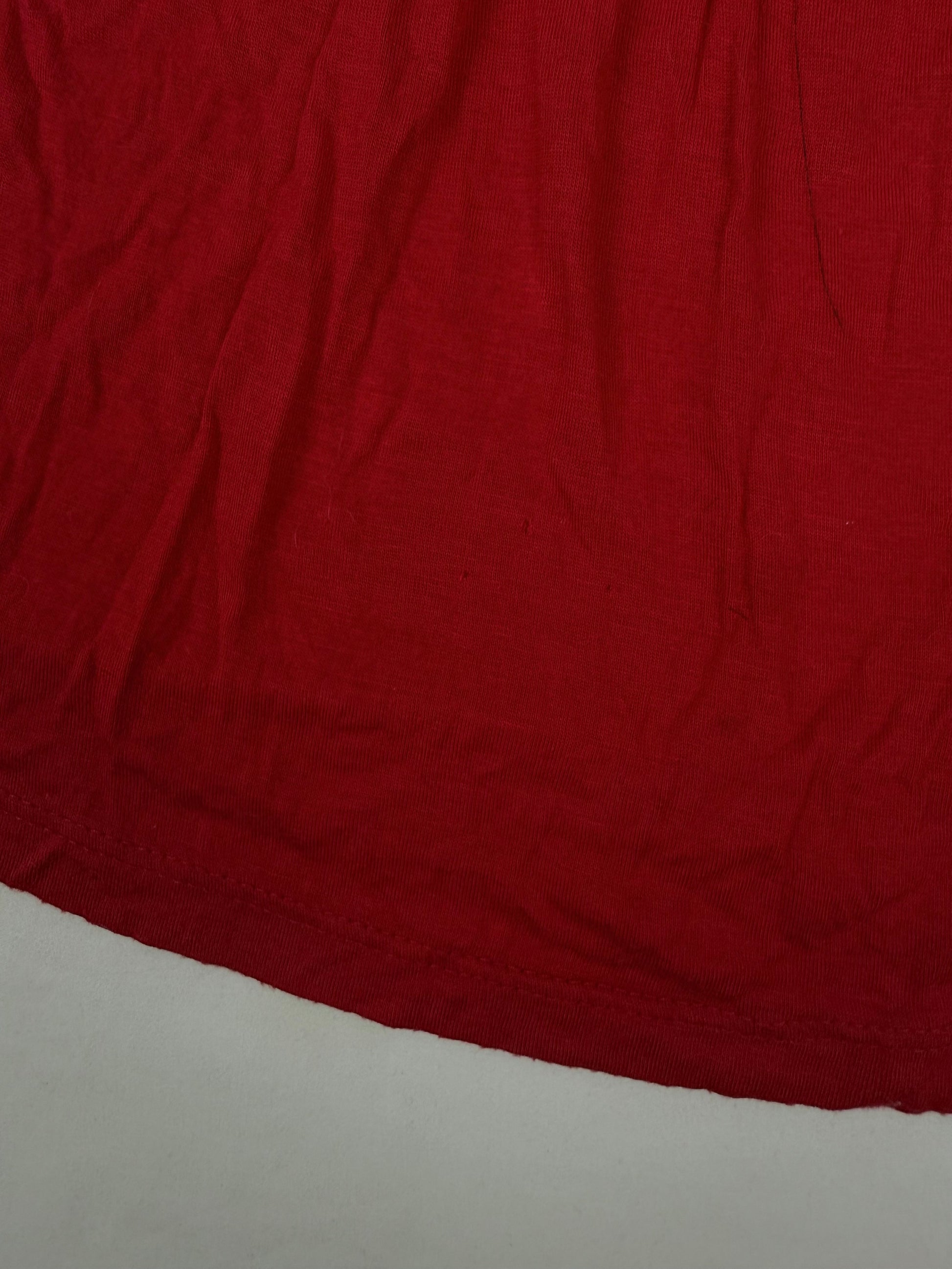 Red pearls tight fit top (S/M)