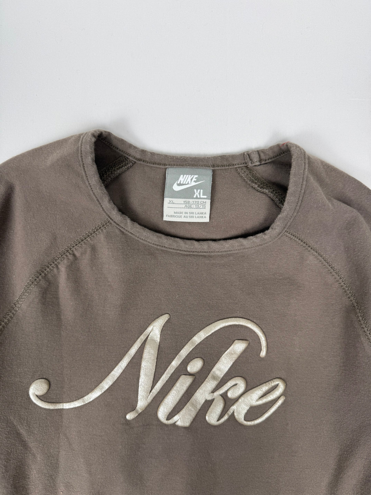 Brown logo long sleeves top (M)