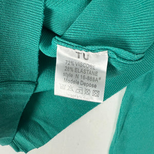 Green ribbed long sleeves top (S/M)