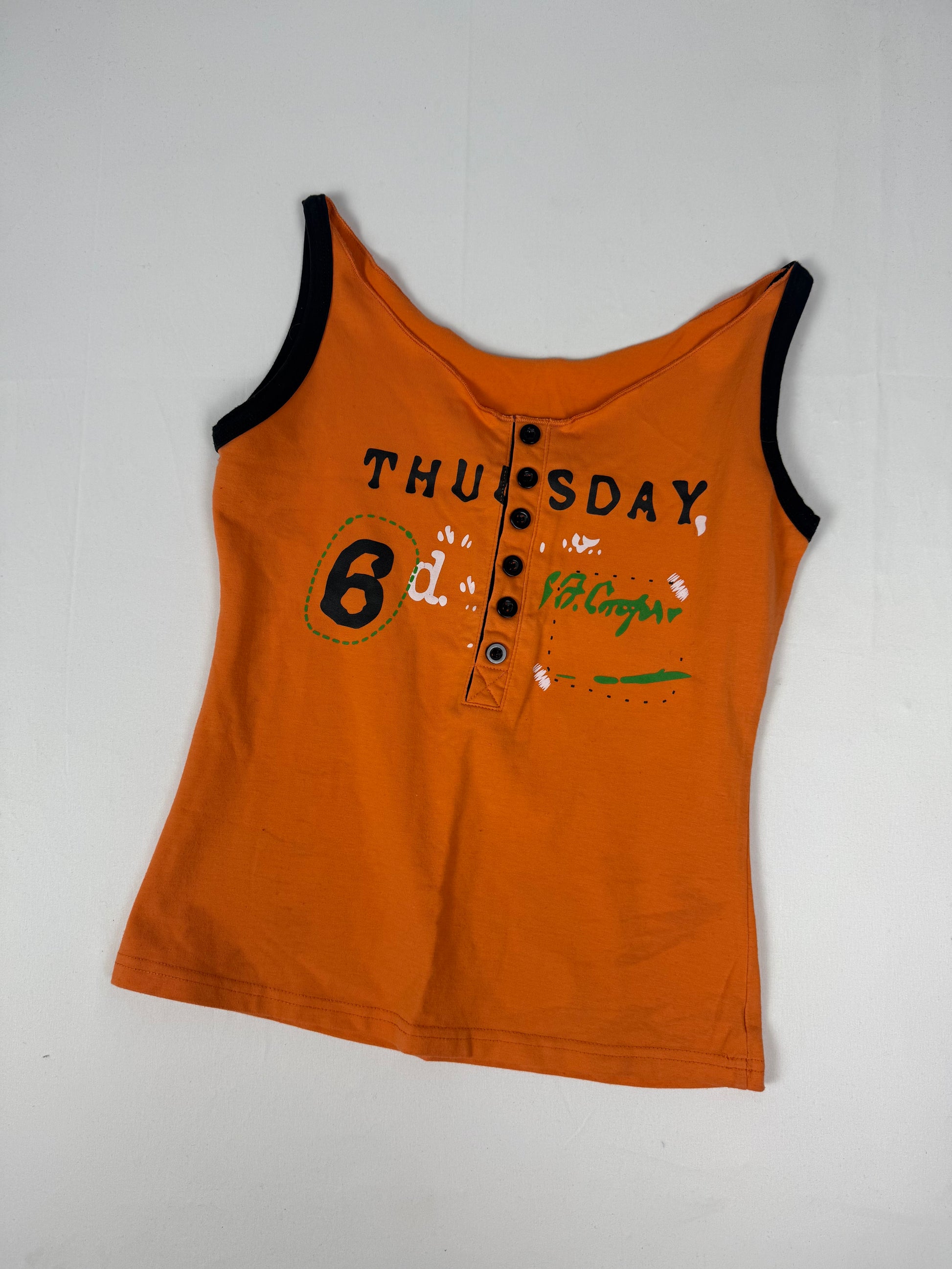 Orange graphic cotton top (S)